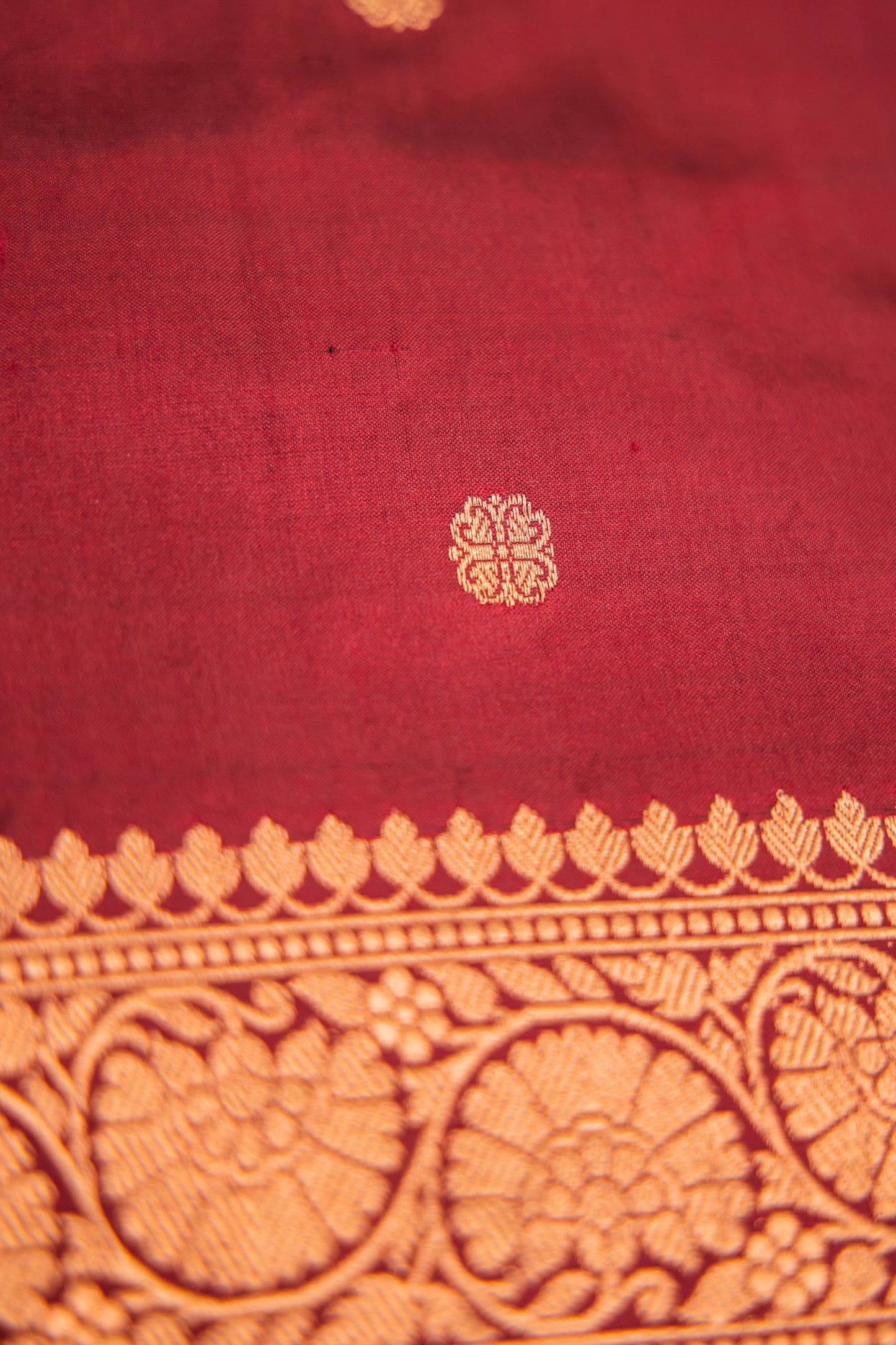 Maroon Dupatta Katan Pure Silk - Panaya