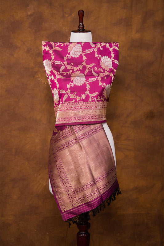 Maroon Dupatta Katan Pure Silk - Panaya