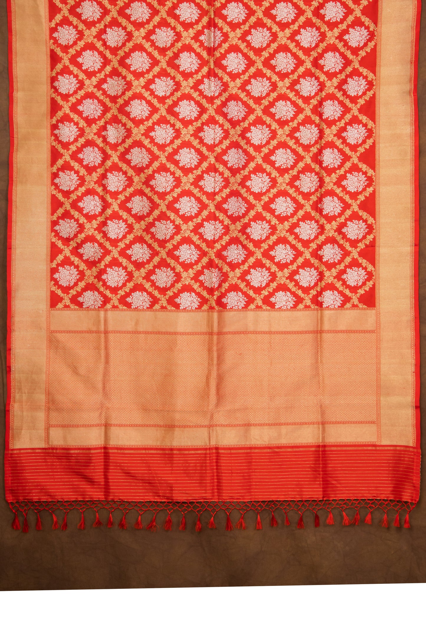 Red Katan Pure Silk Dupatta - Panaya