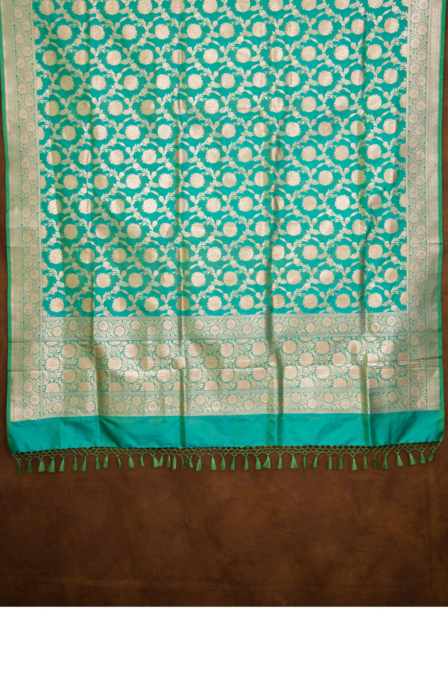 Green Katan Pure Silk Dupatta - Panaya