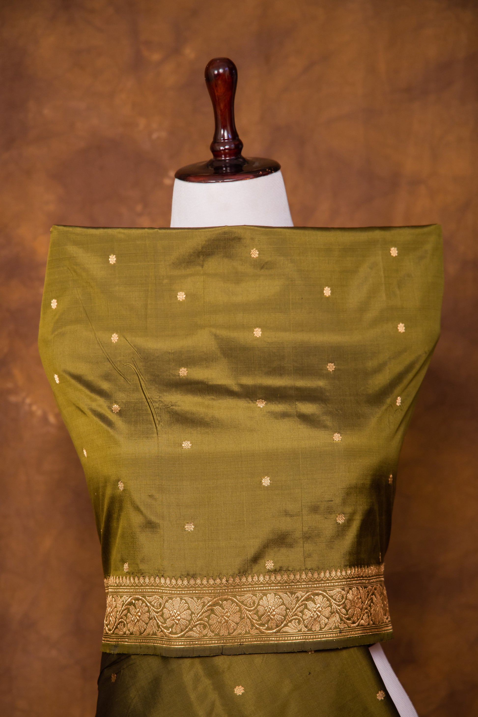 Olive Dupatta Katan Pure Silk - Panaya