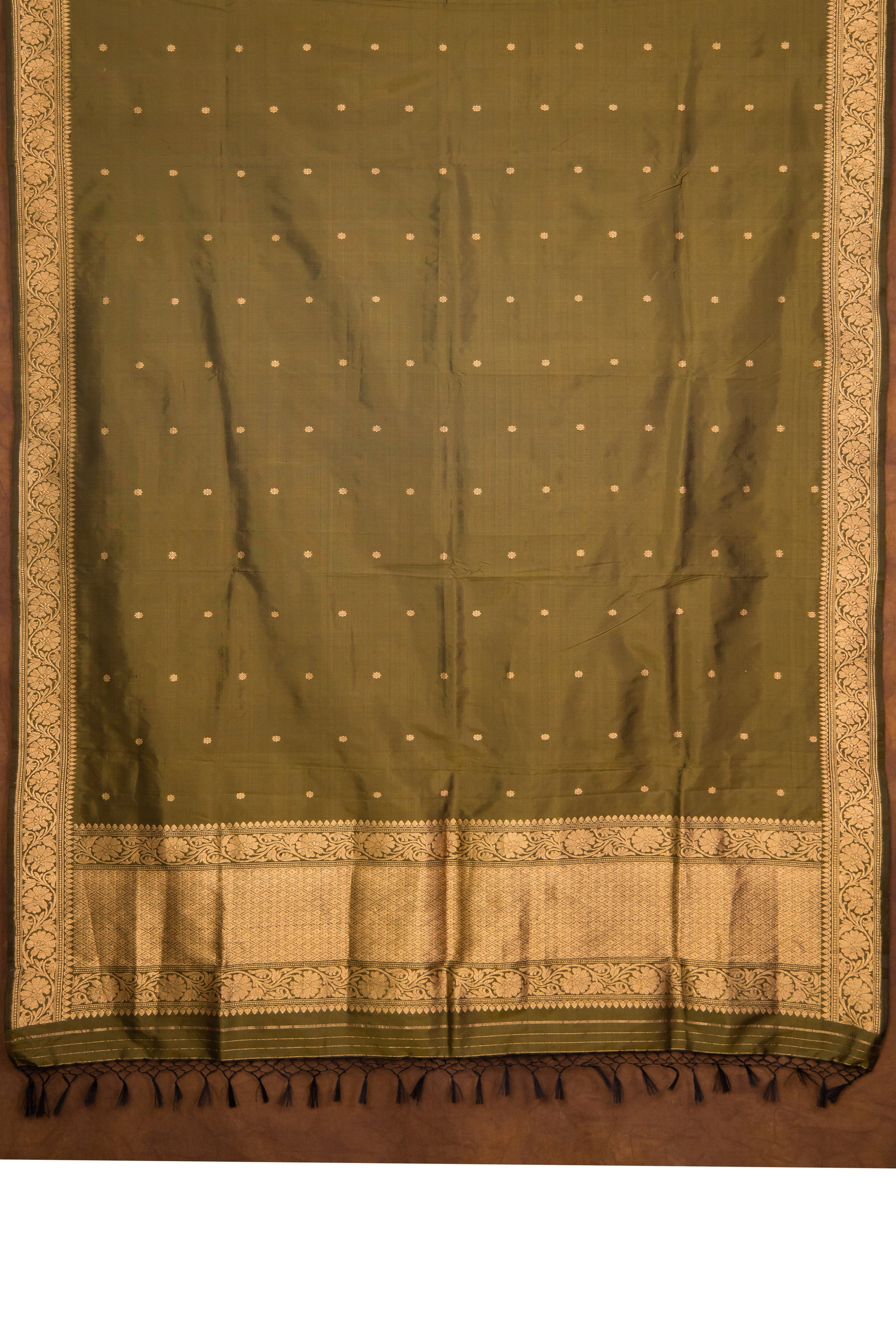 Olive Dupatta Katan Pure Silk - Panaya