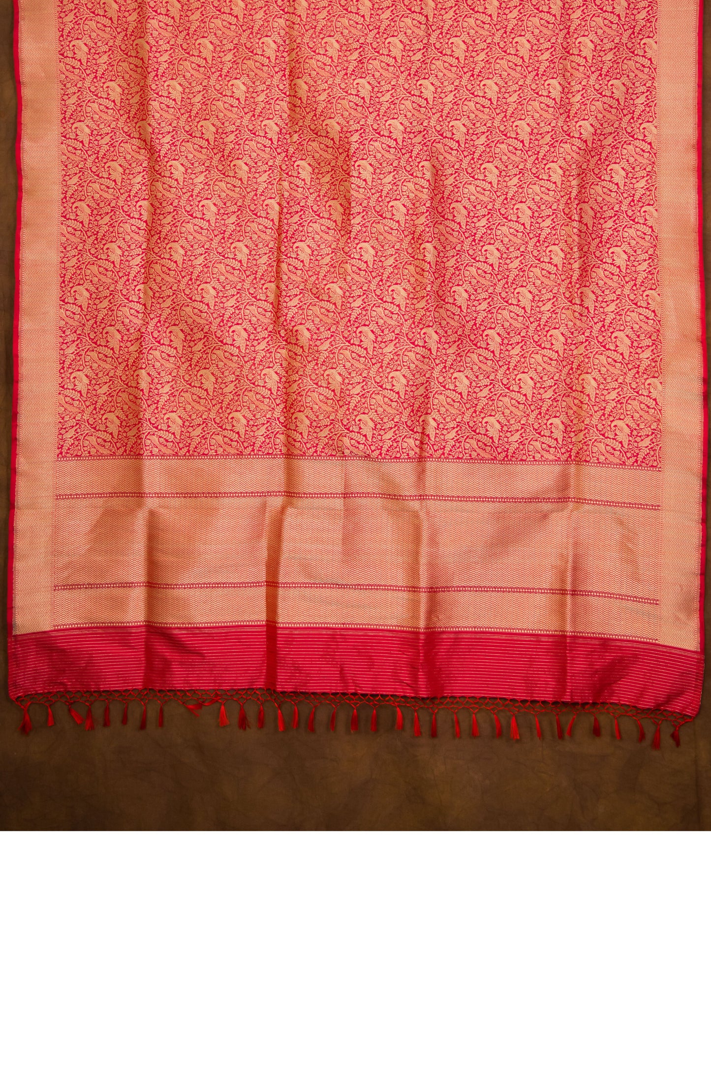 Pink  Katan Pure Silk Dupatta - Panaya