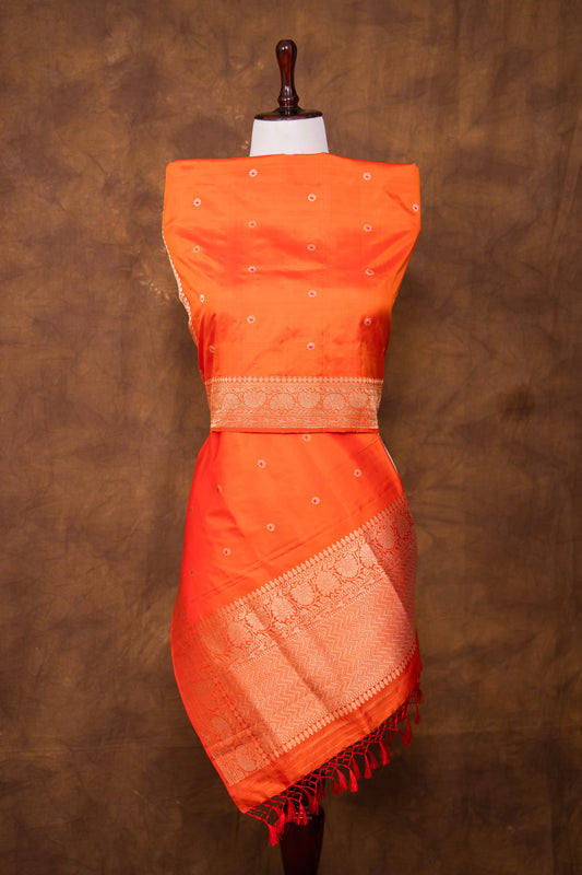 Orange Dupatta Katan Pure Silk - Panaya