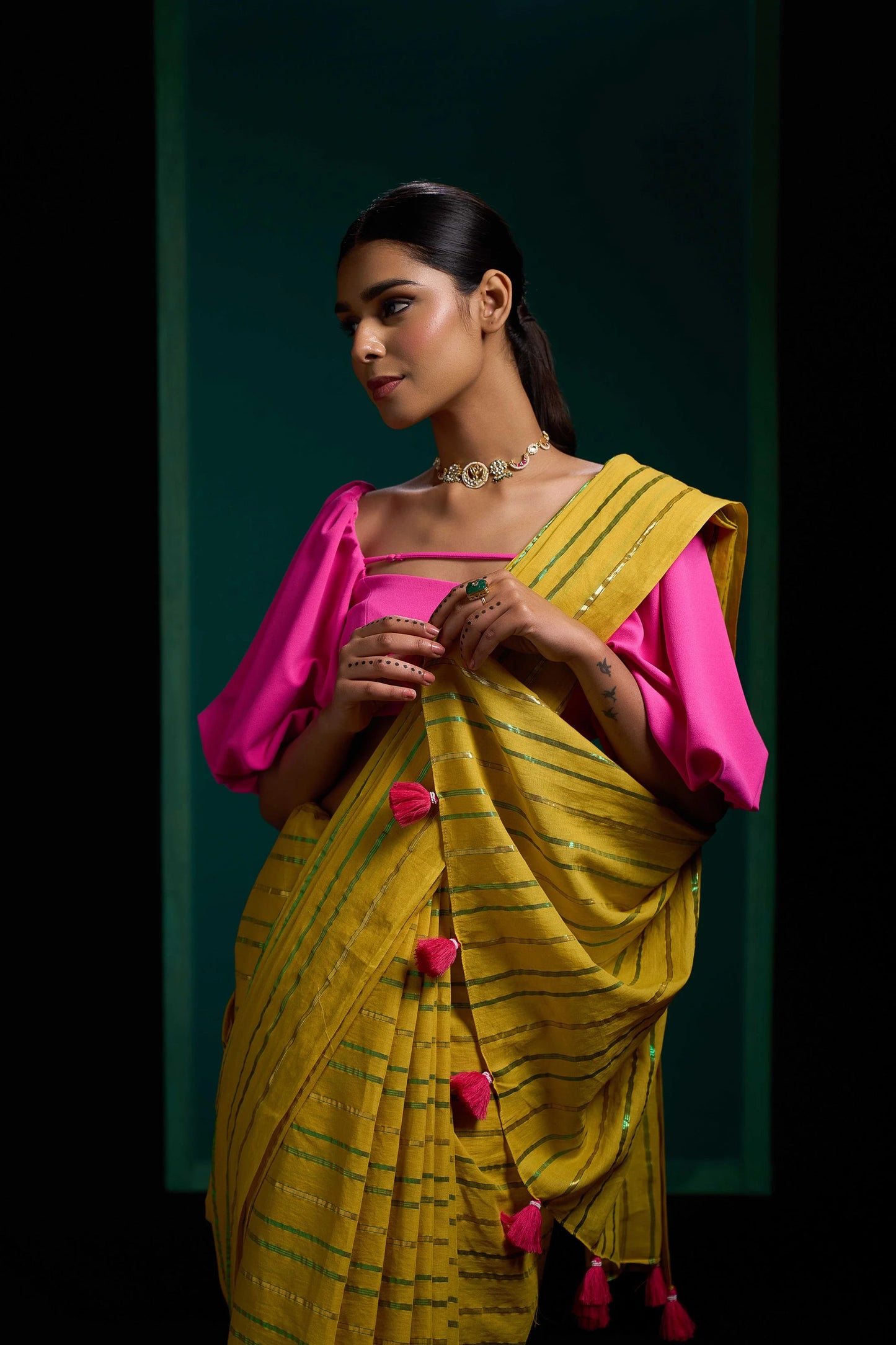 Peeli Mulmul Cotton Handloom Saree