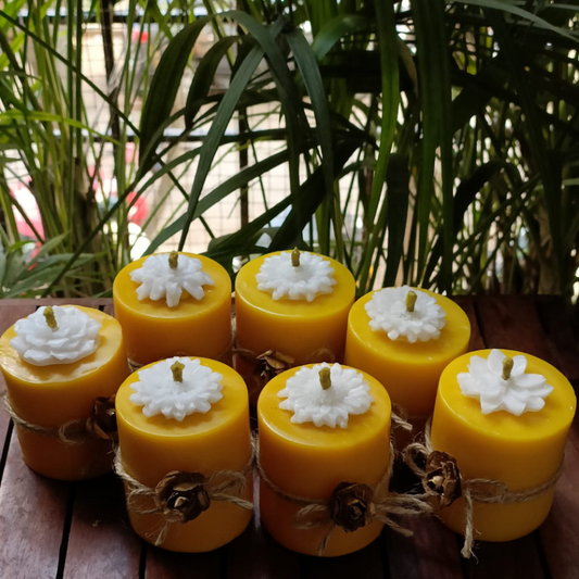 Pillar Candles with Flower