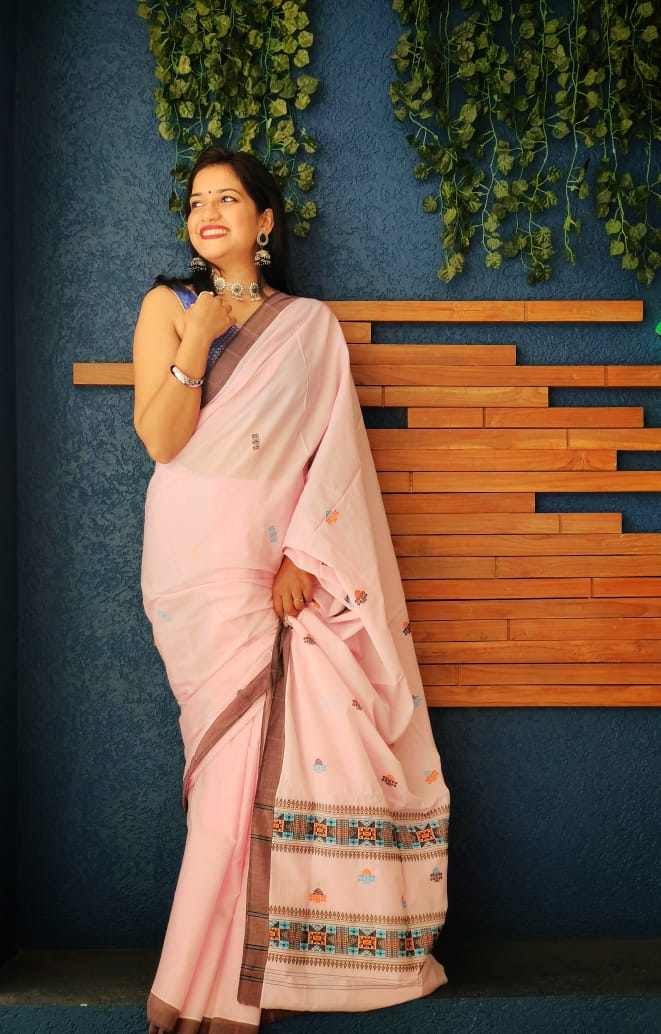 Orchid Garden Cotton Silk Handloom saree