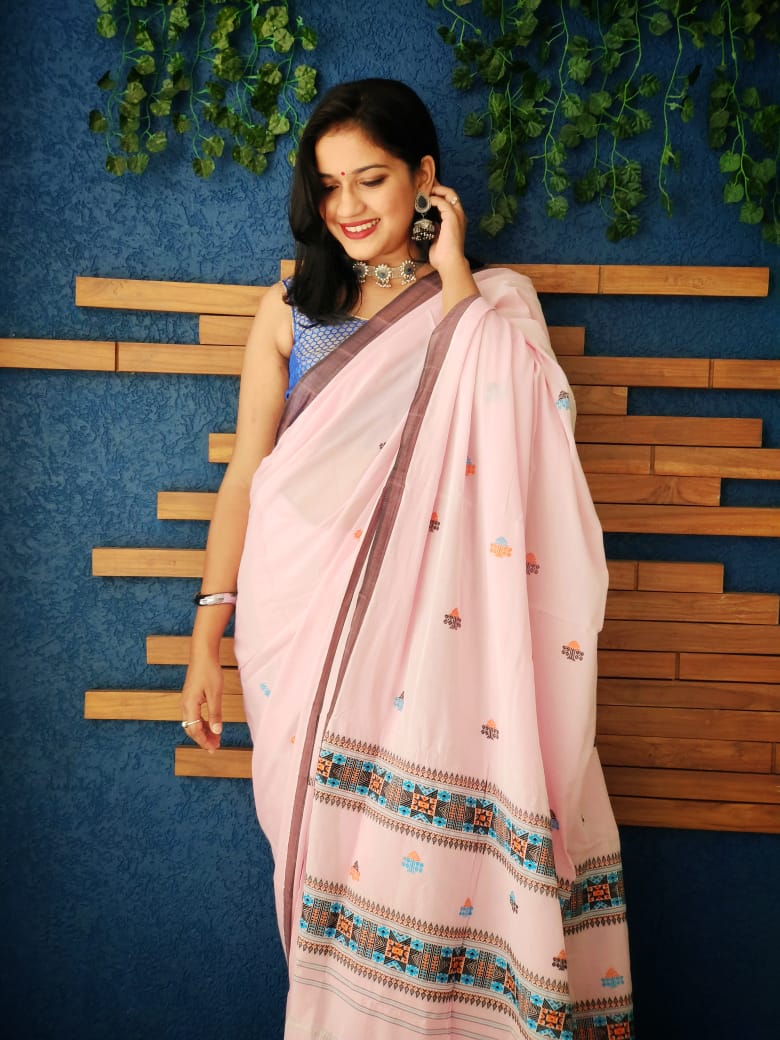 Orchid Garden Cotton Silk Handloom saree