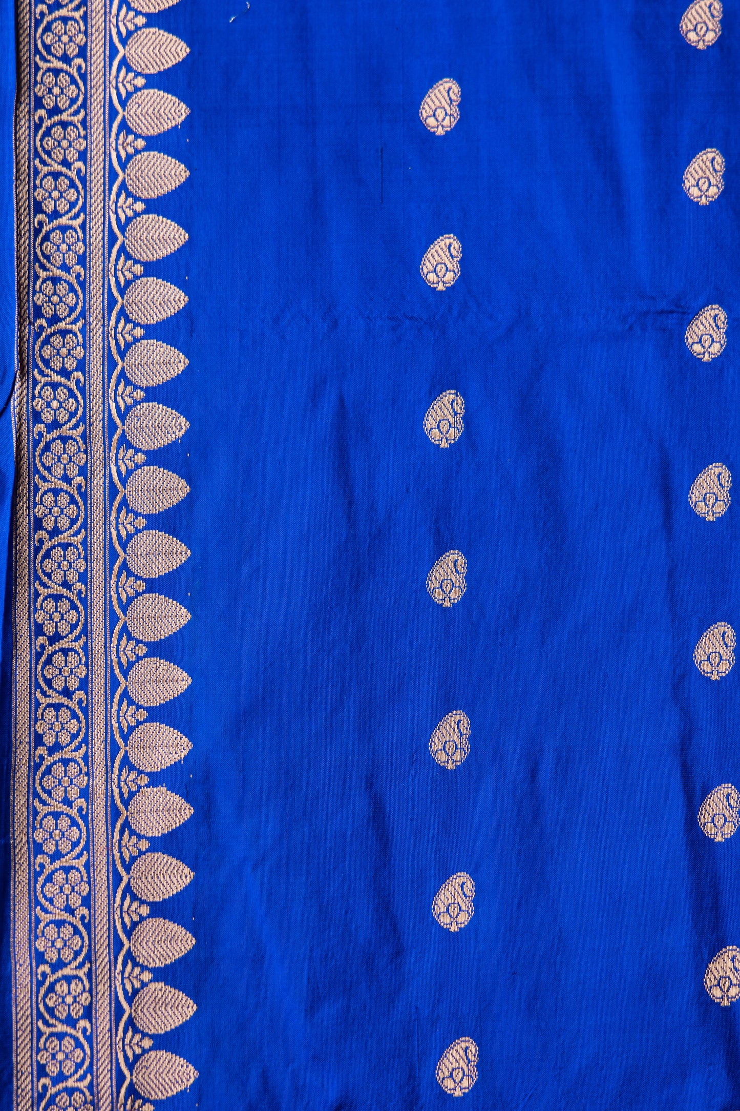 Royal Blue Handwoven Kadwa Katan Silk Saree