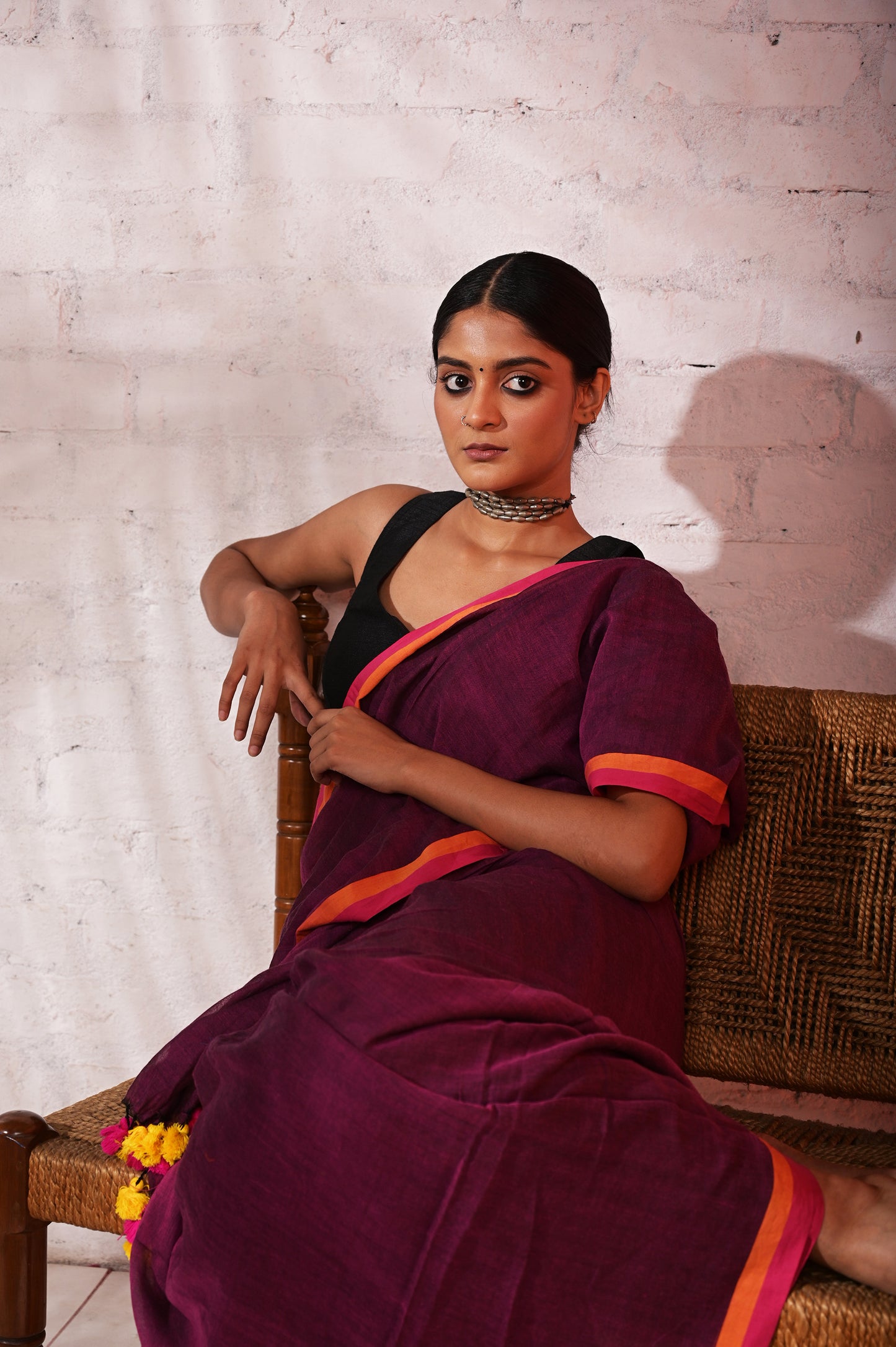 Prem Katha |Purple mul cotton saree