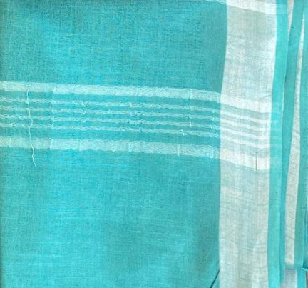 Pure Linen Saree With Block Print Blouse