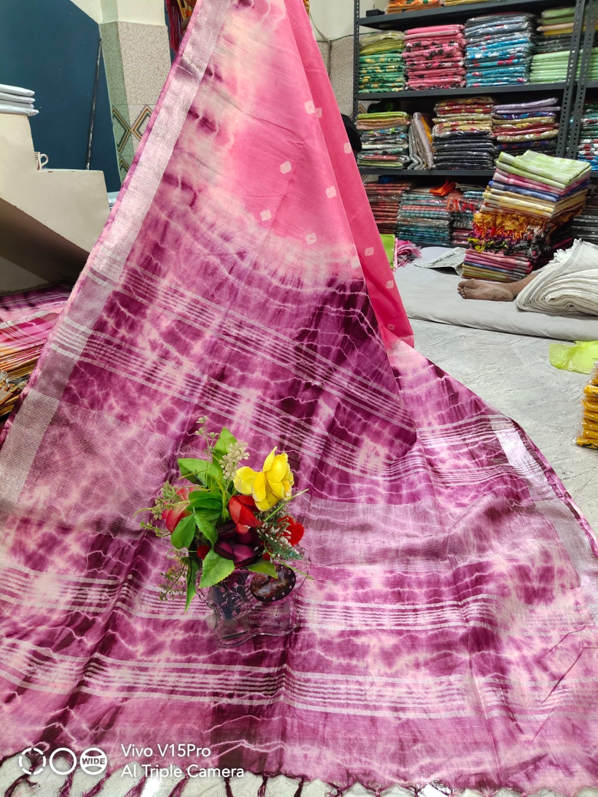 Pure Linen Shibori Design Saree By Rank Every Retires