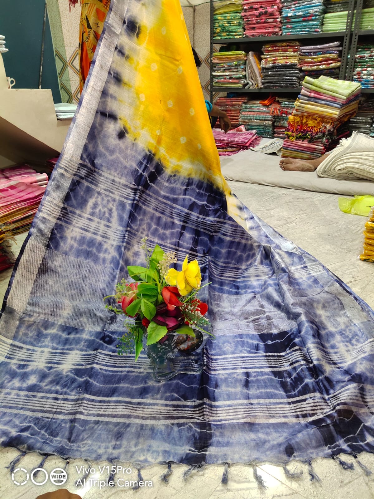 Pure Linen Shibori Design Saree By Rank Every Retires