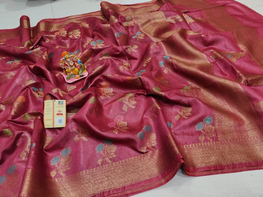 Pure Tussar Munga Silk Woven Saree By Rank Every Retires