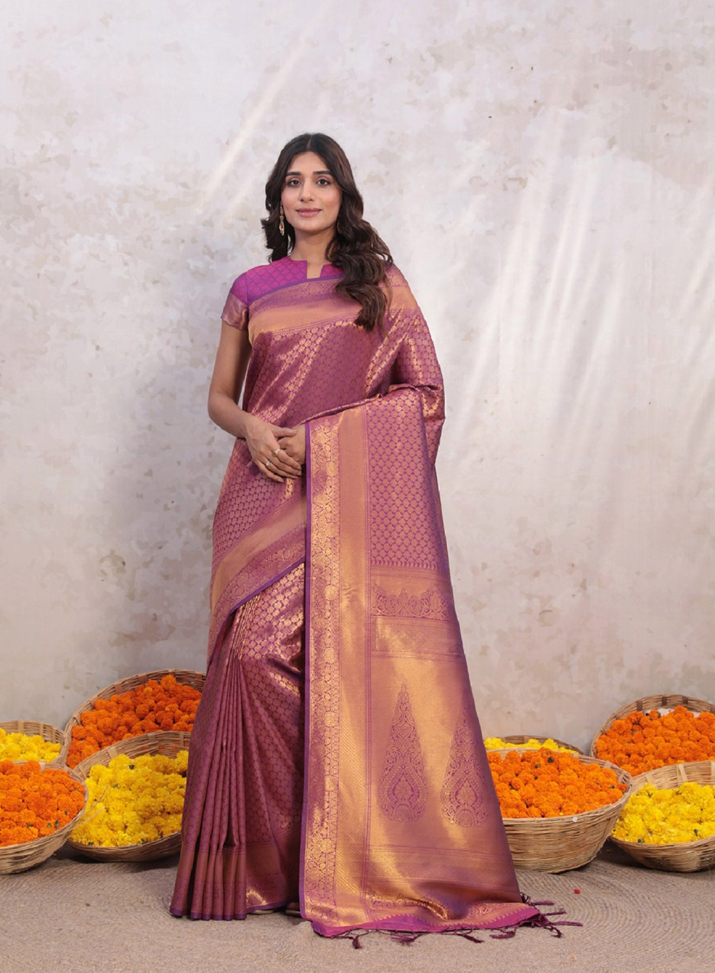 Violet Charm Banarasi Butti Saree