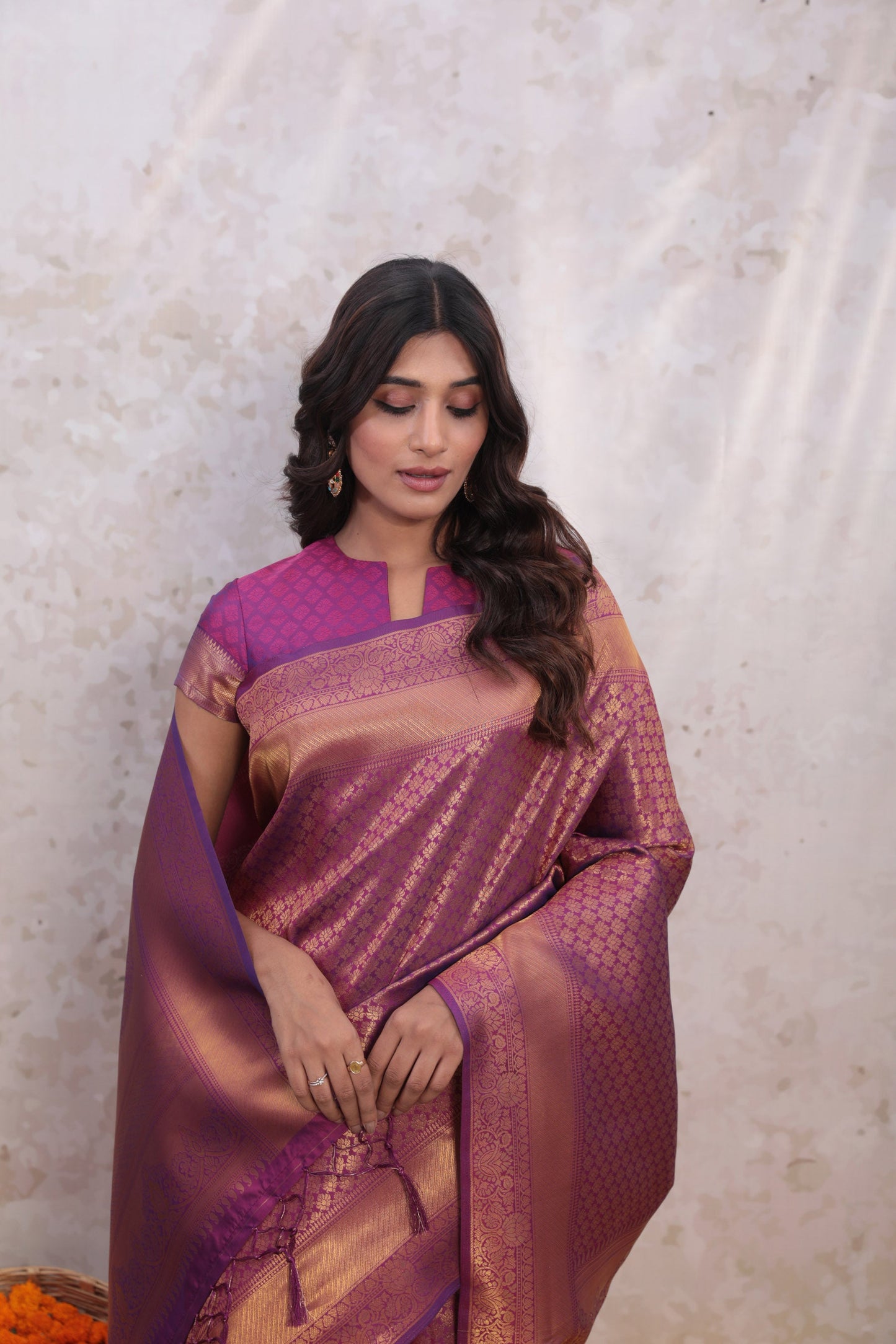 Violet Charm Banarasi Butti Saree