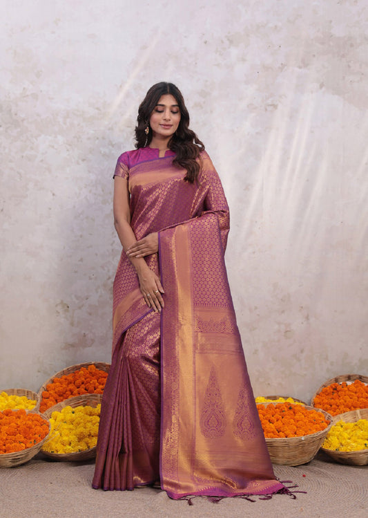 Violet Charm Banarasi Butti Saree