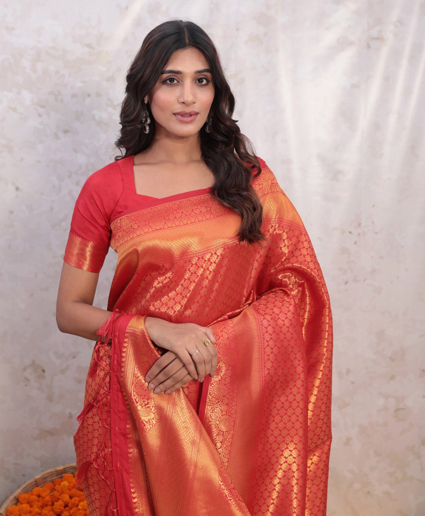 Traditional Red Banarasi Silk Saree