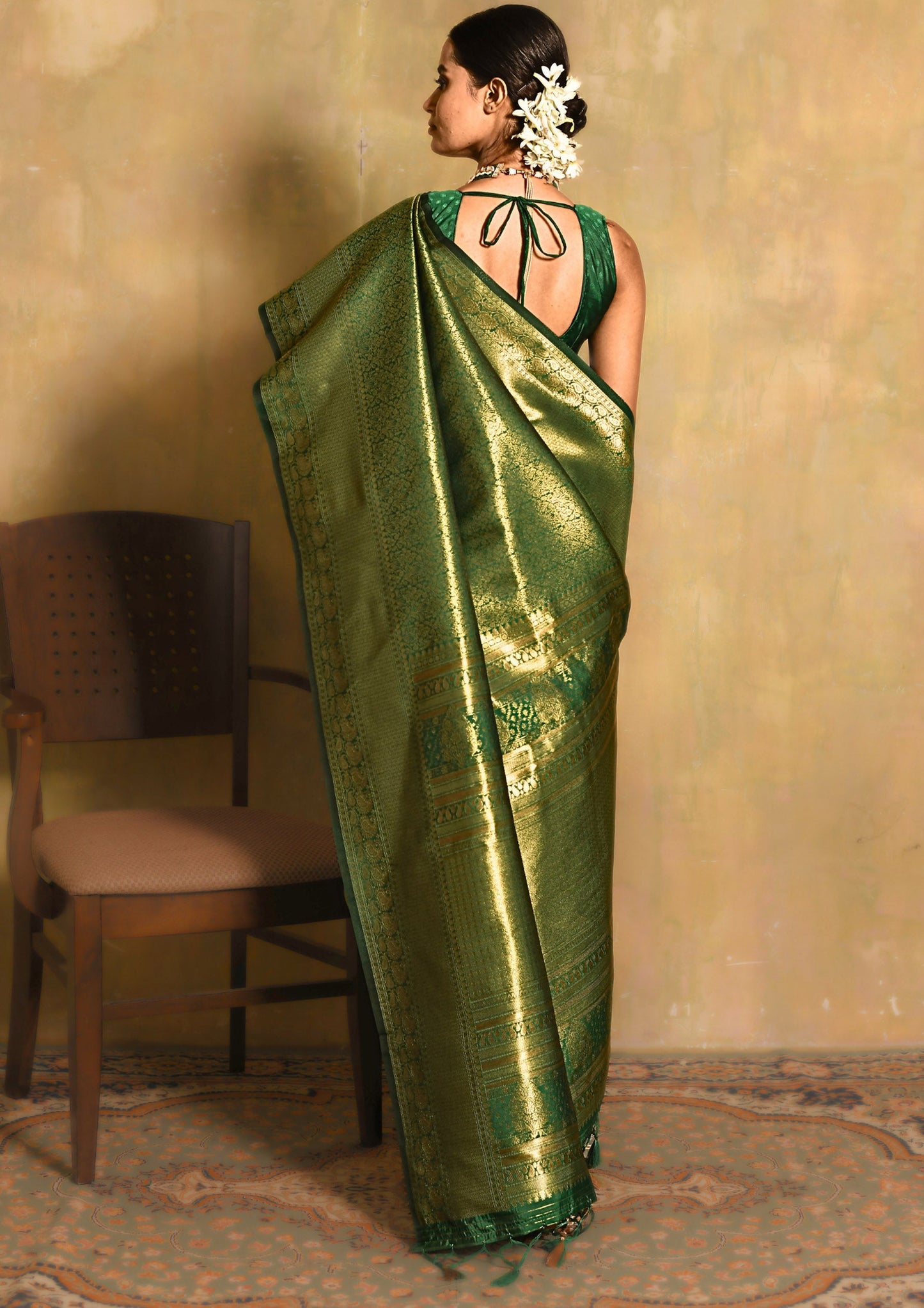 Sunehri Scarlet Banarasi Saree