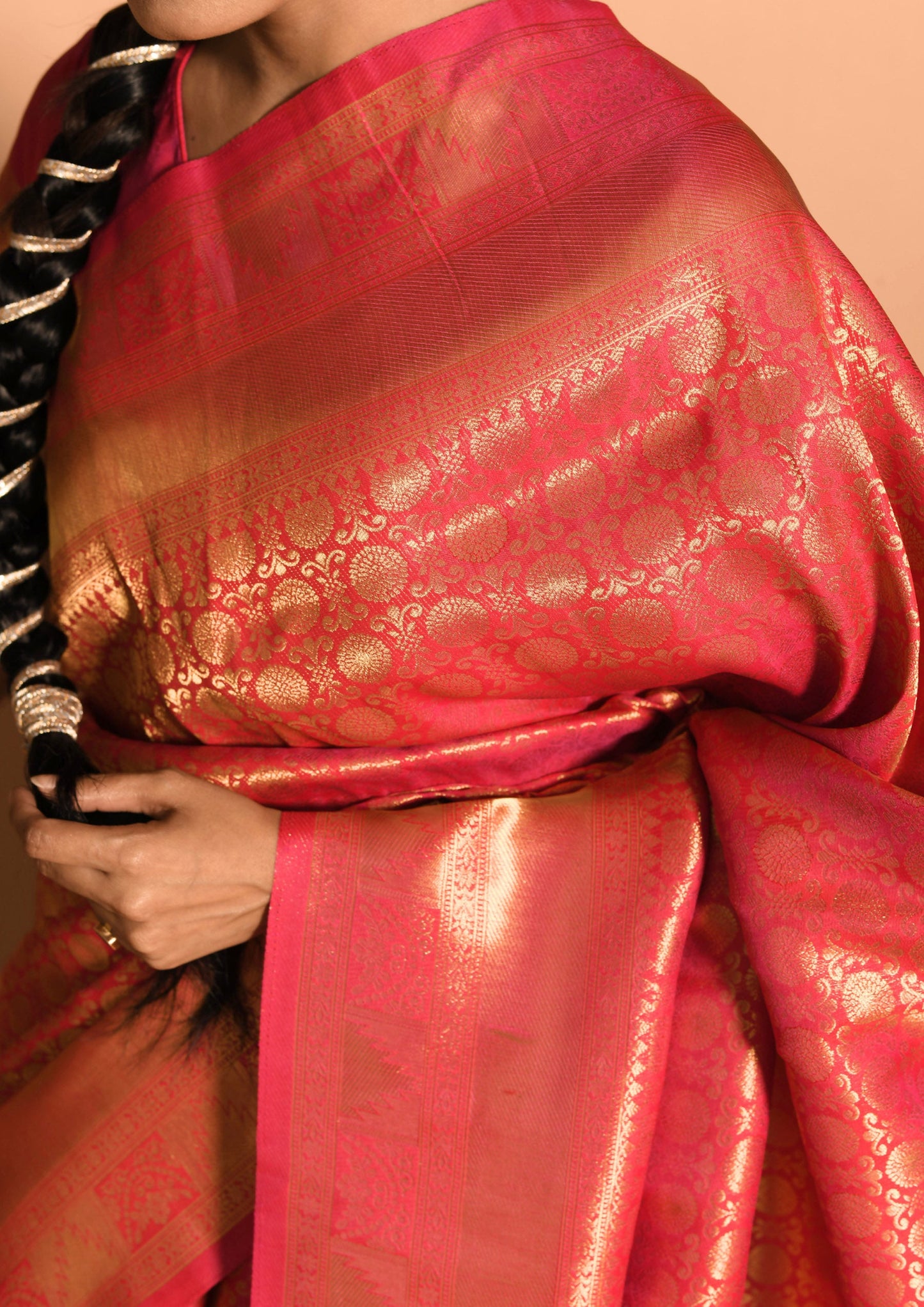 Chandni Pink Banarasi Saree