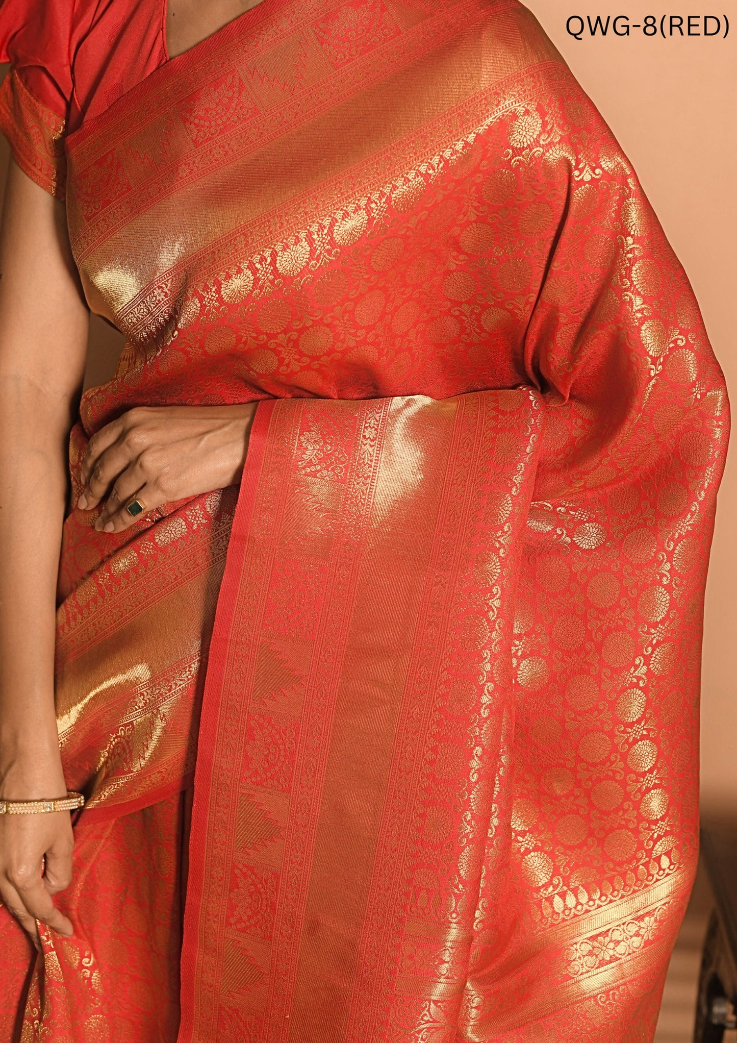 Crimson Banarasi Silk Saree