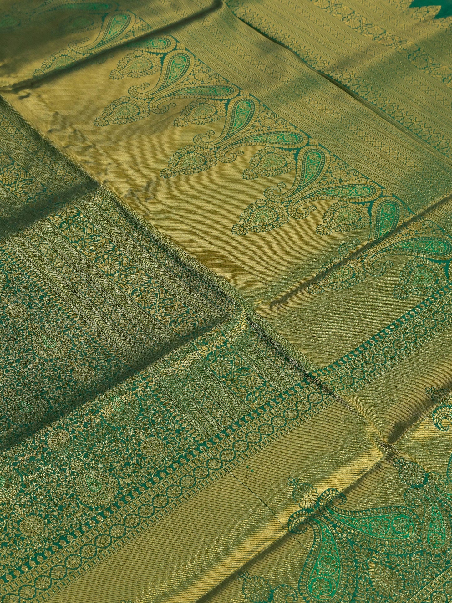 Verdant Elegance Green Banarasi Silk Saree