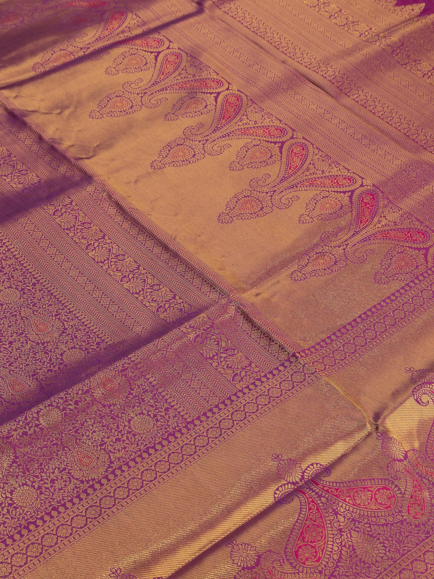 Purple Kairi Jaal Banarasi Saree