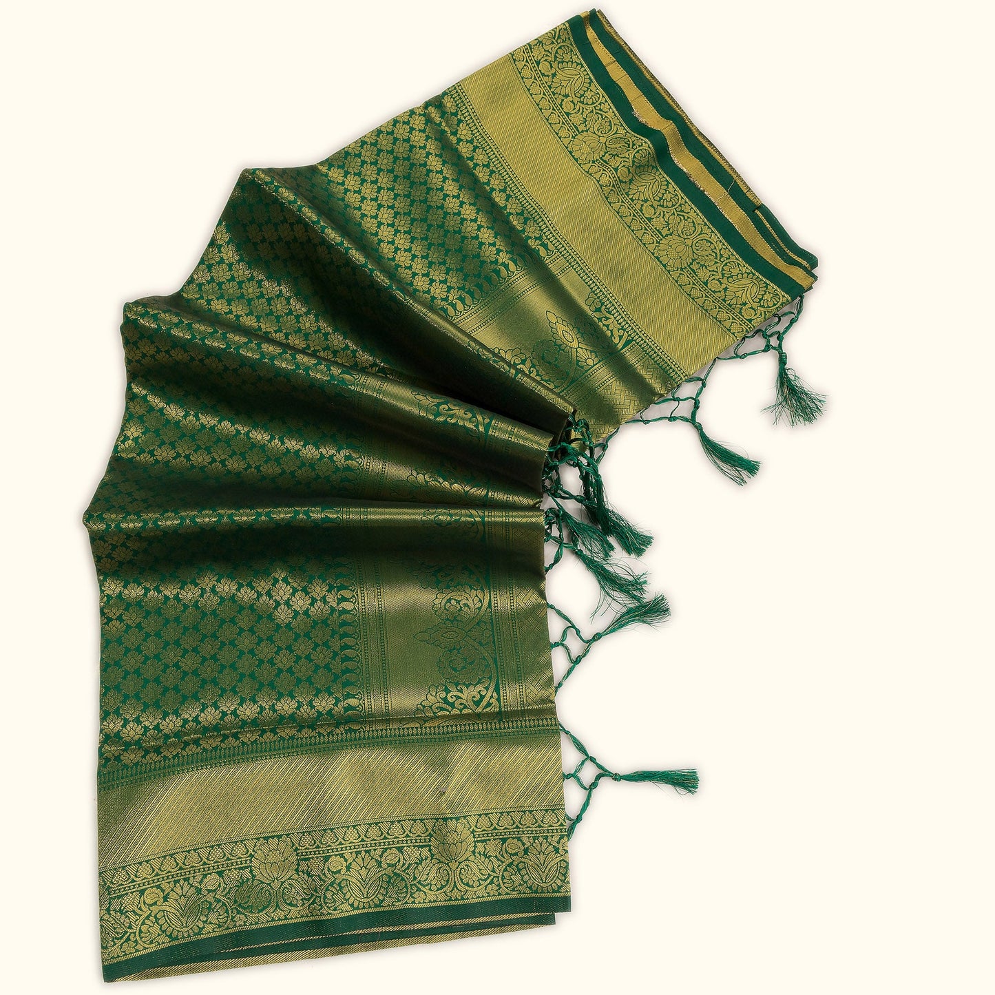 Green Butti Work Banarasi Saree