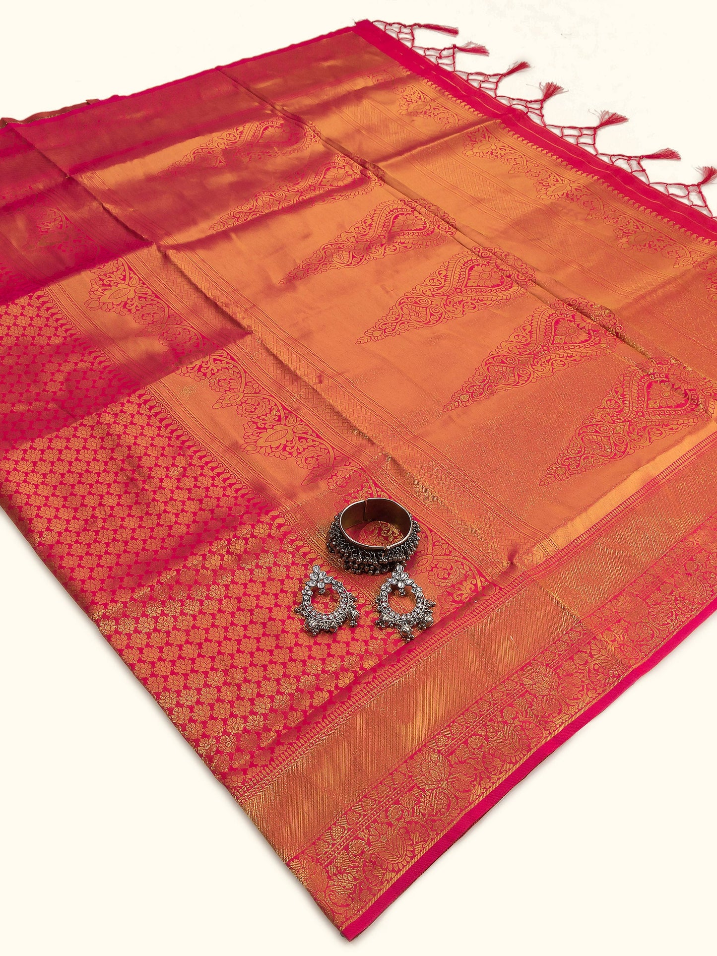 Rose Radiance Pink Butti Work Saree