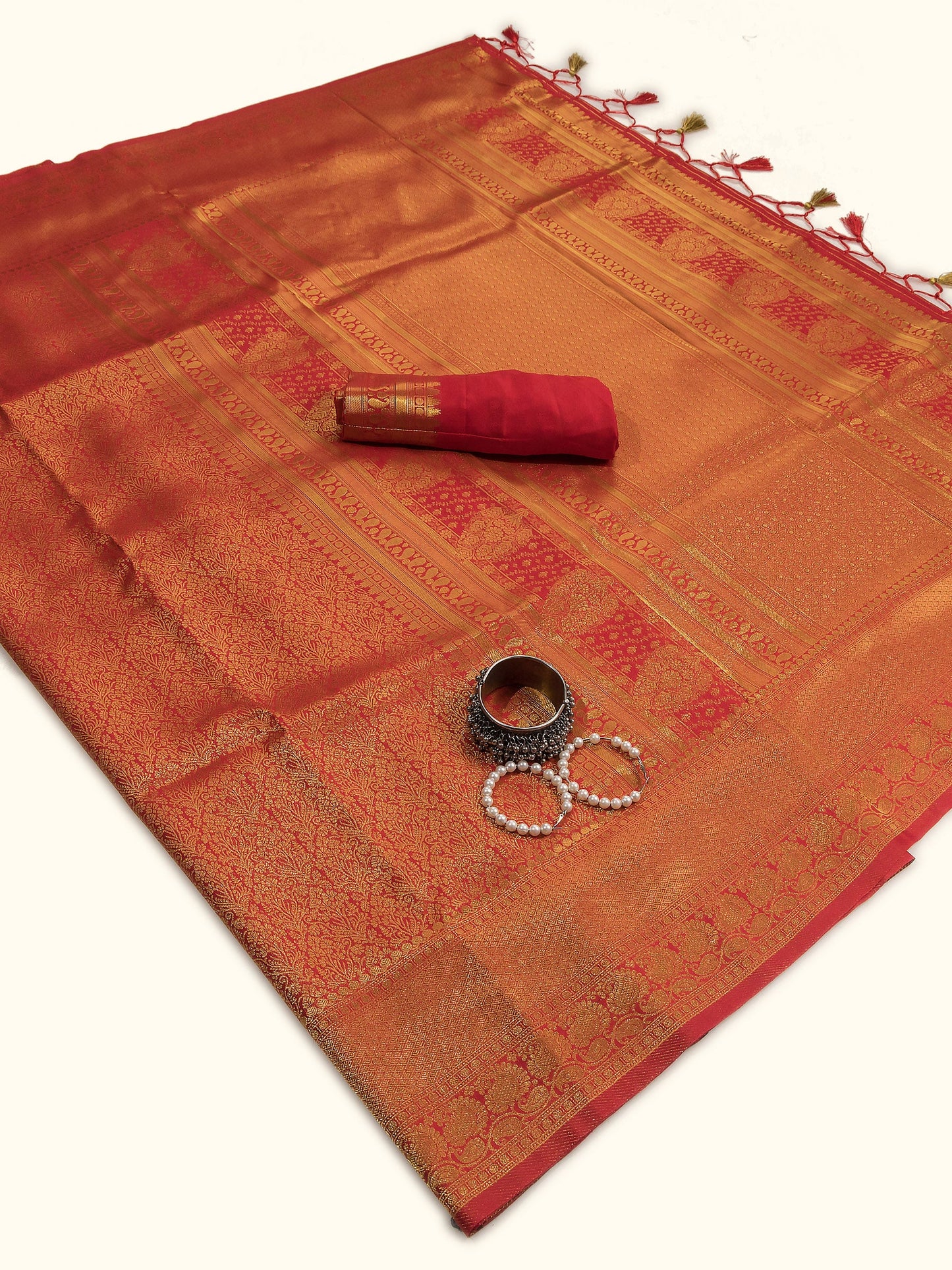 Red Regal Jaal Banarasi Silk Saree