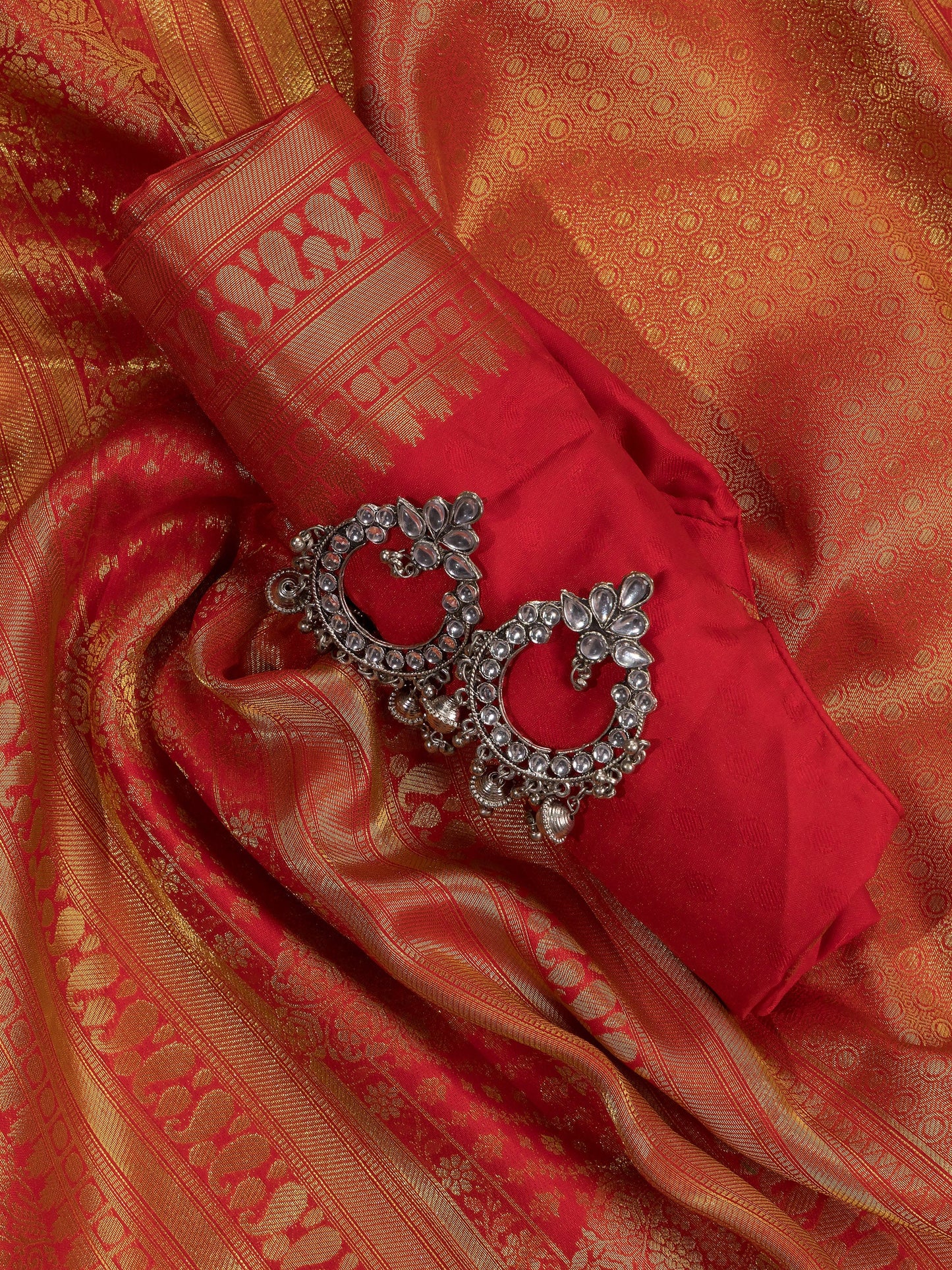 Red Regal Jaal Banarasi Silk Saree