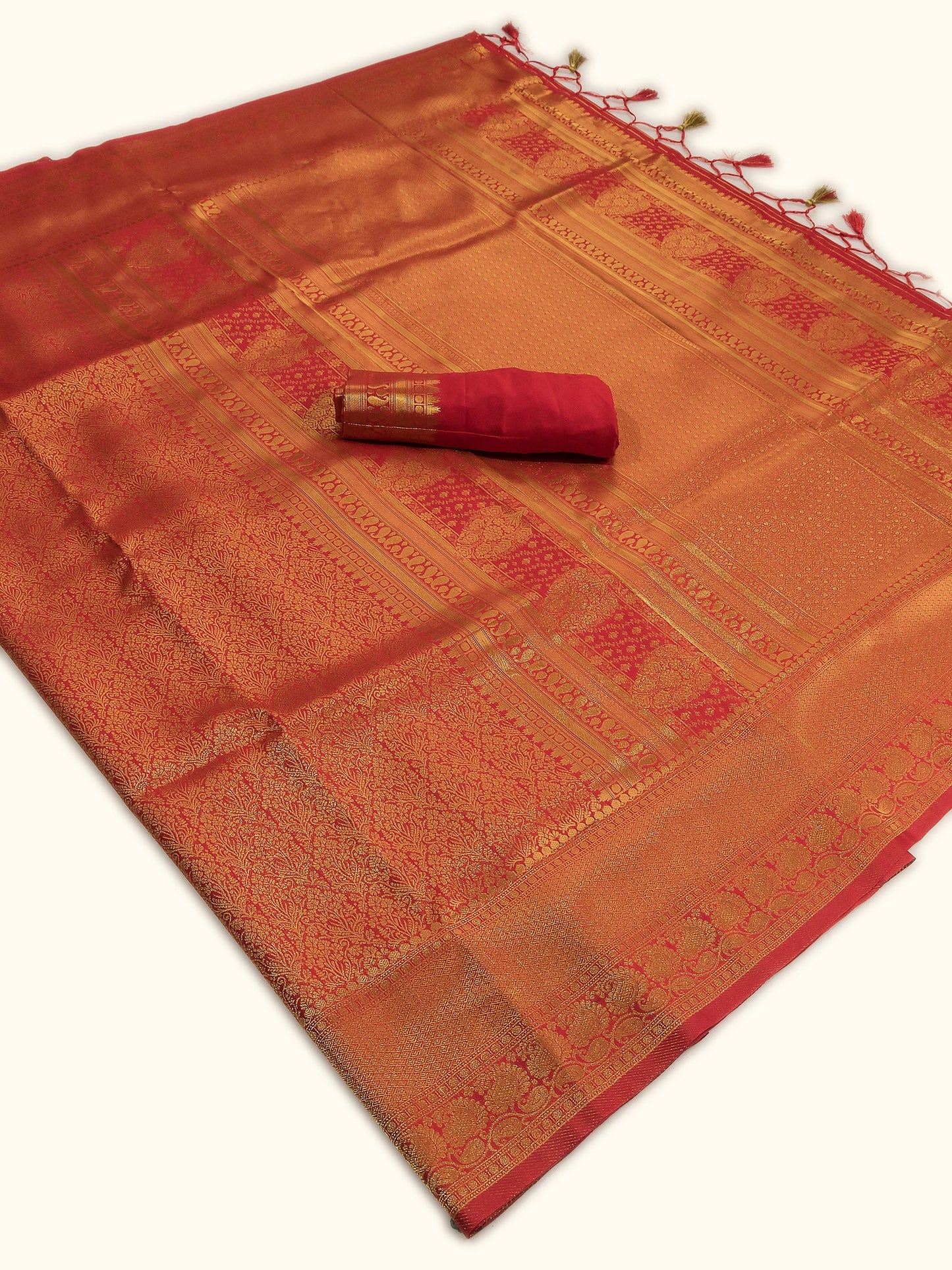 Red Regal Jaal Banarasi Silk Saree