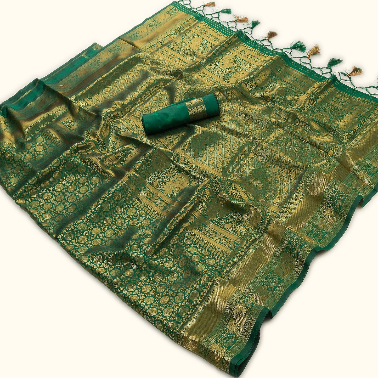 Emerald Banarasi Viscose Silk Saree