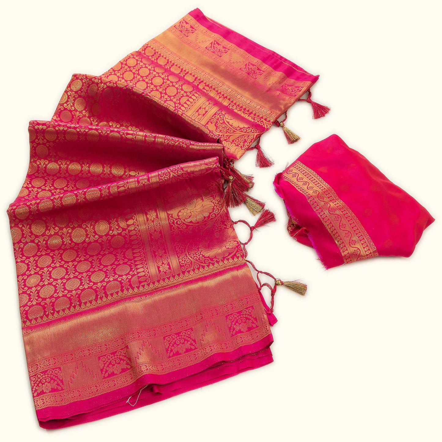 Chandni Pink Banarasi Saree