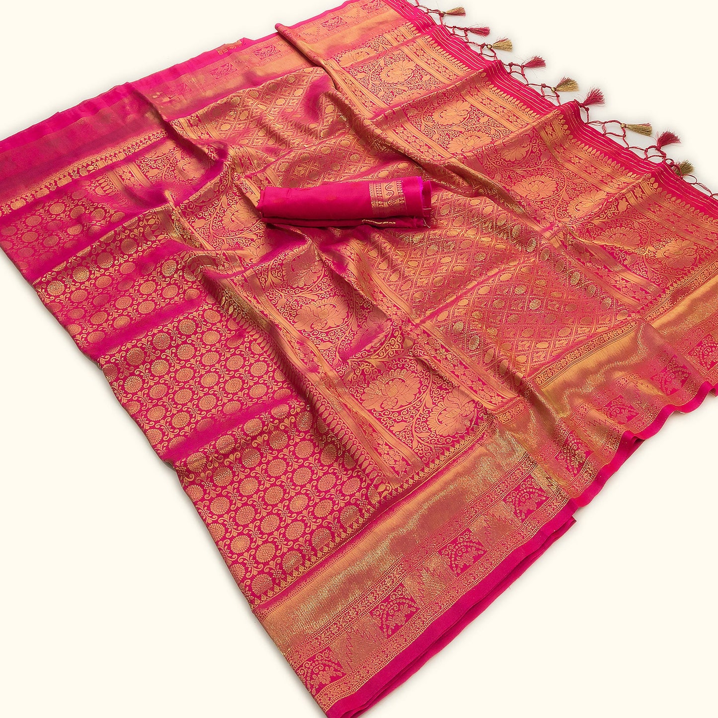 Chandni Pink Banarasi Saree