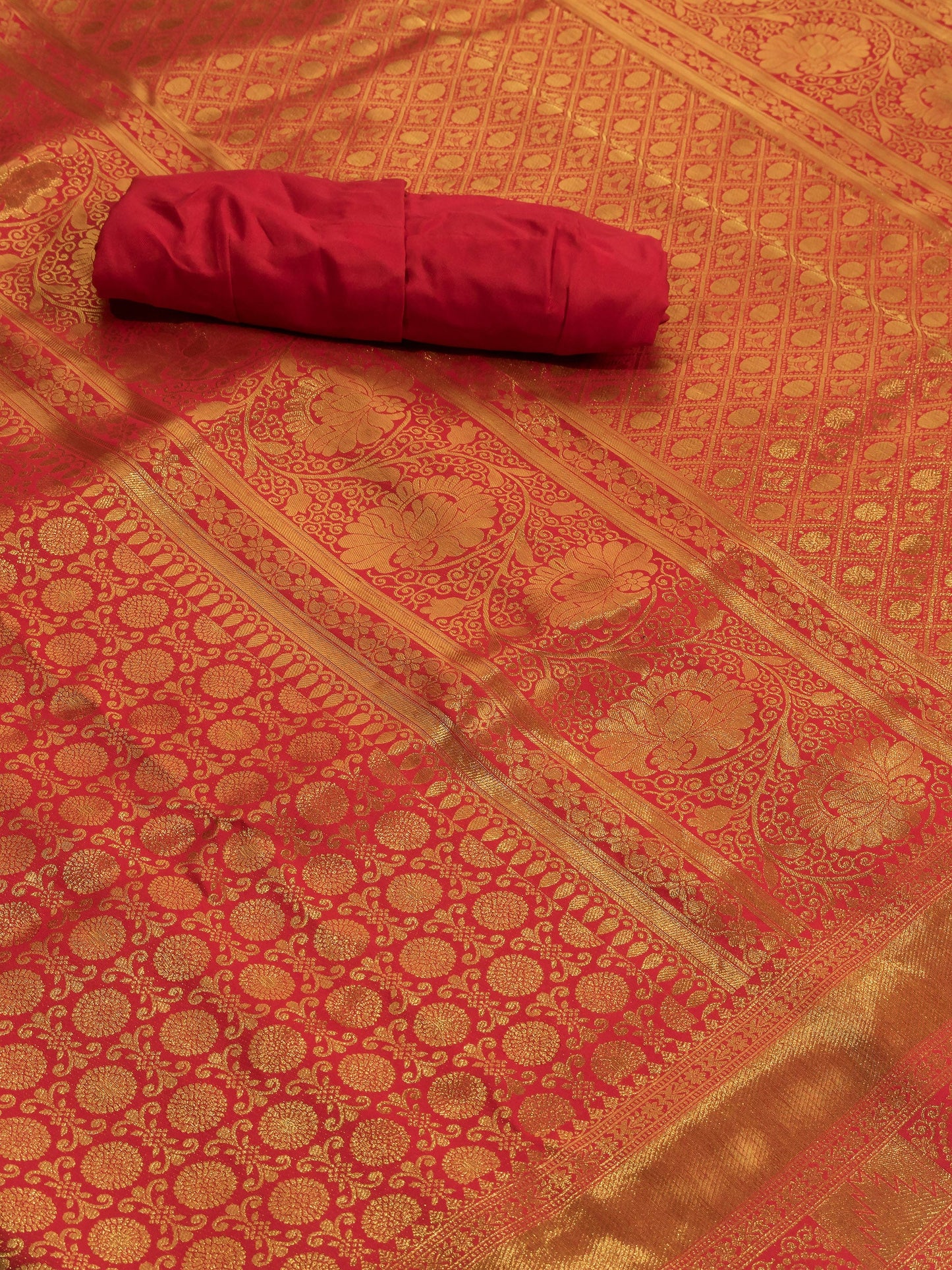 Crimson Banarasi Silk Saree