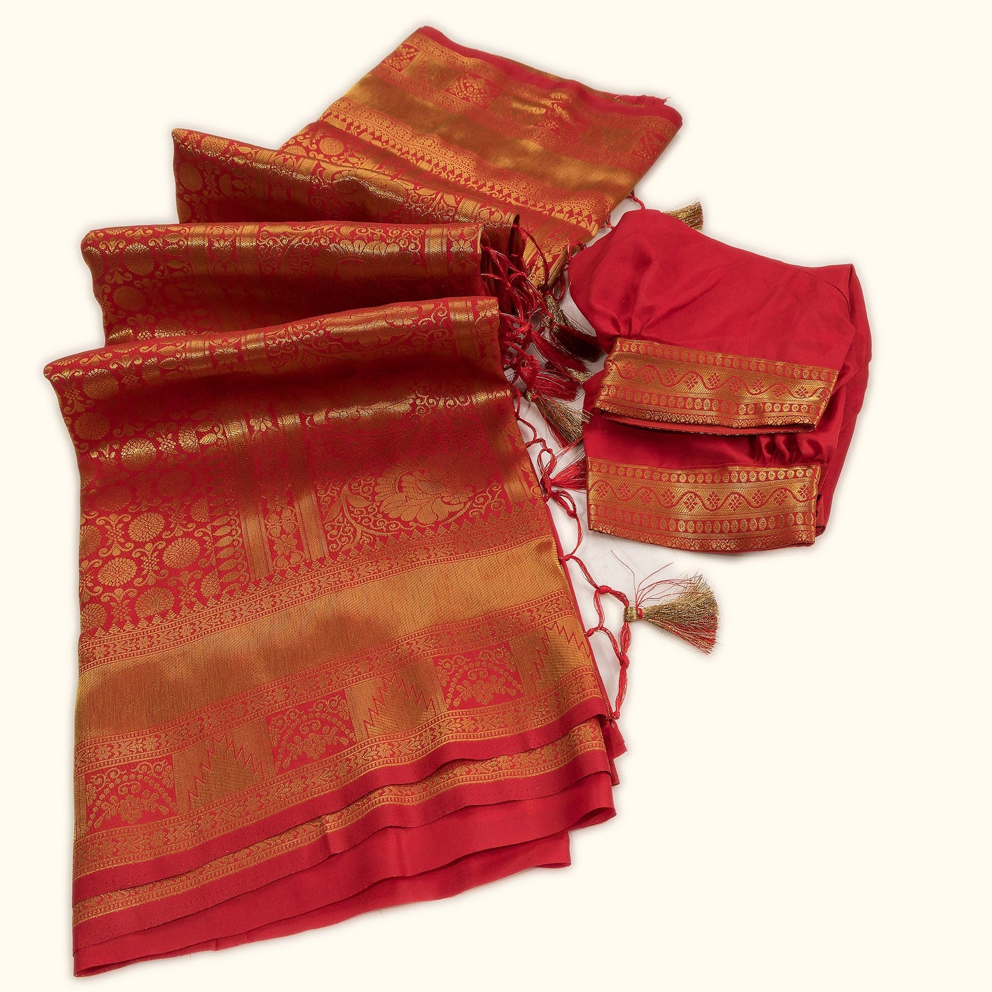 Crimson Banarasi Silk Saree