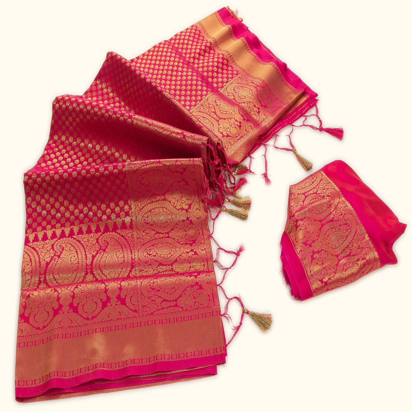 Roseleaf Banarasi Zari Saree