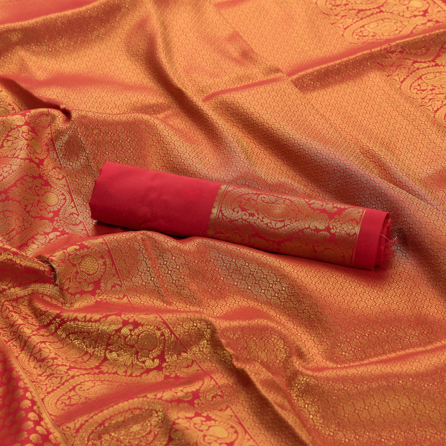 Sunehri Scarlet Banarasi Saree