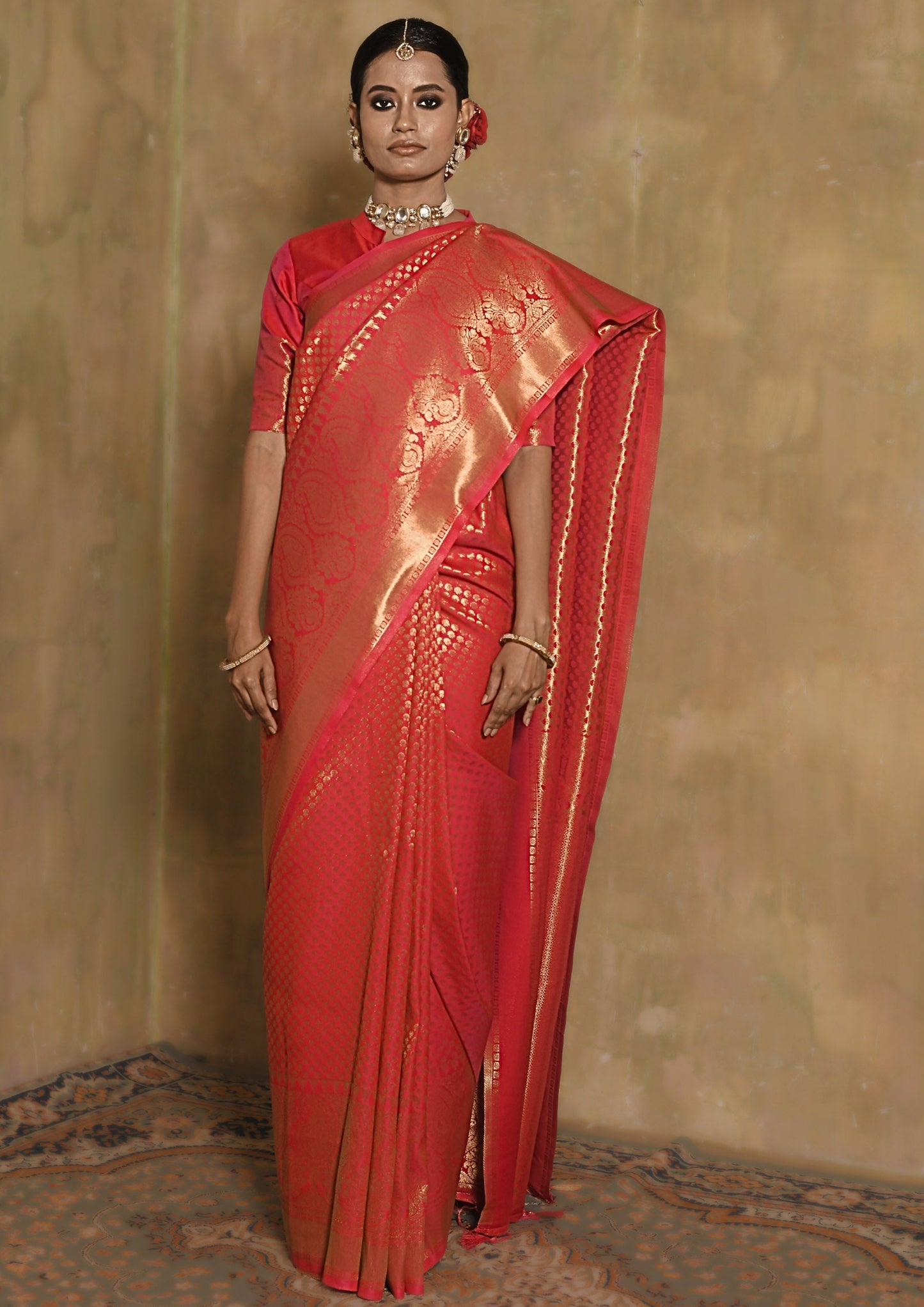 Roseleaf Banarasi Zari Saree