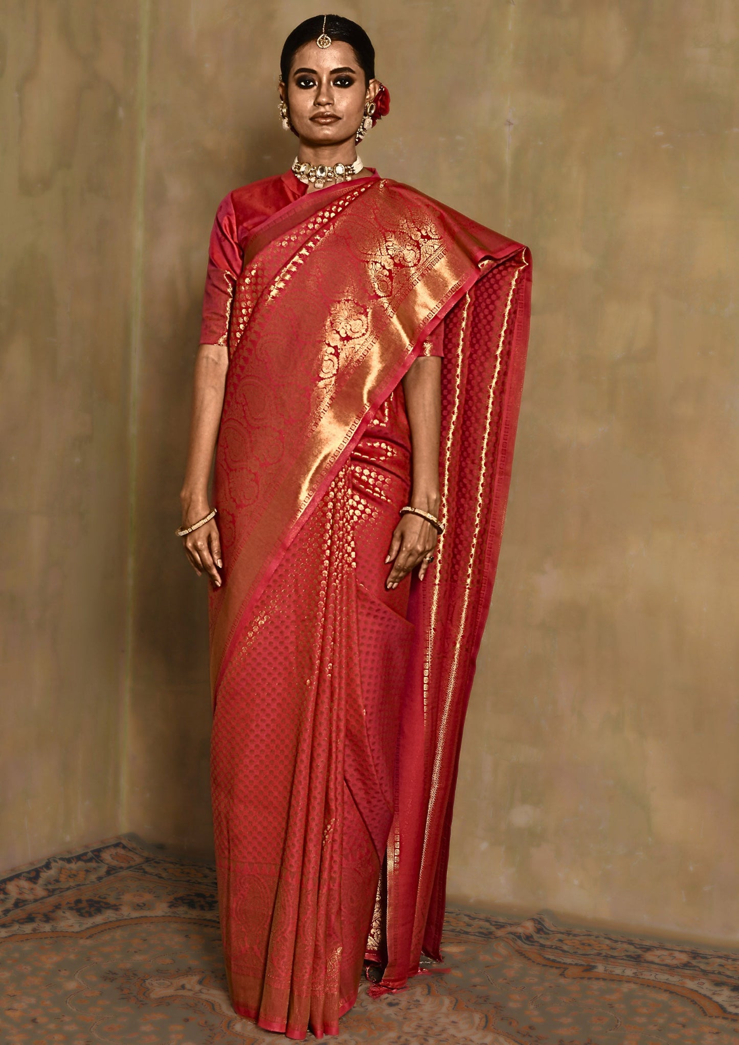 Roseleaf Banarasi Zari Saree