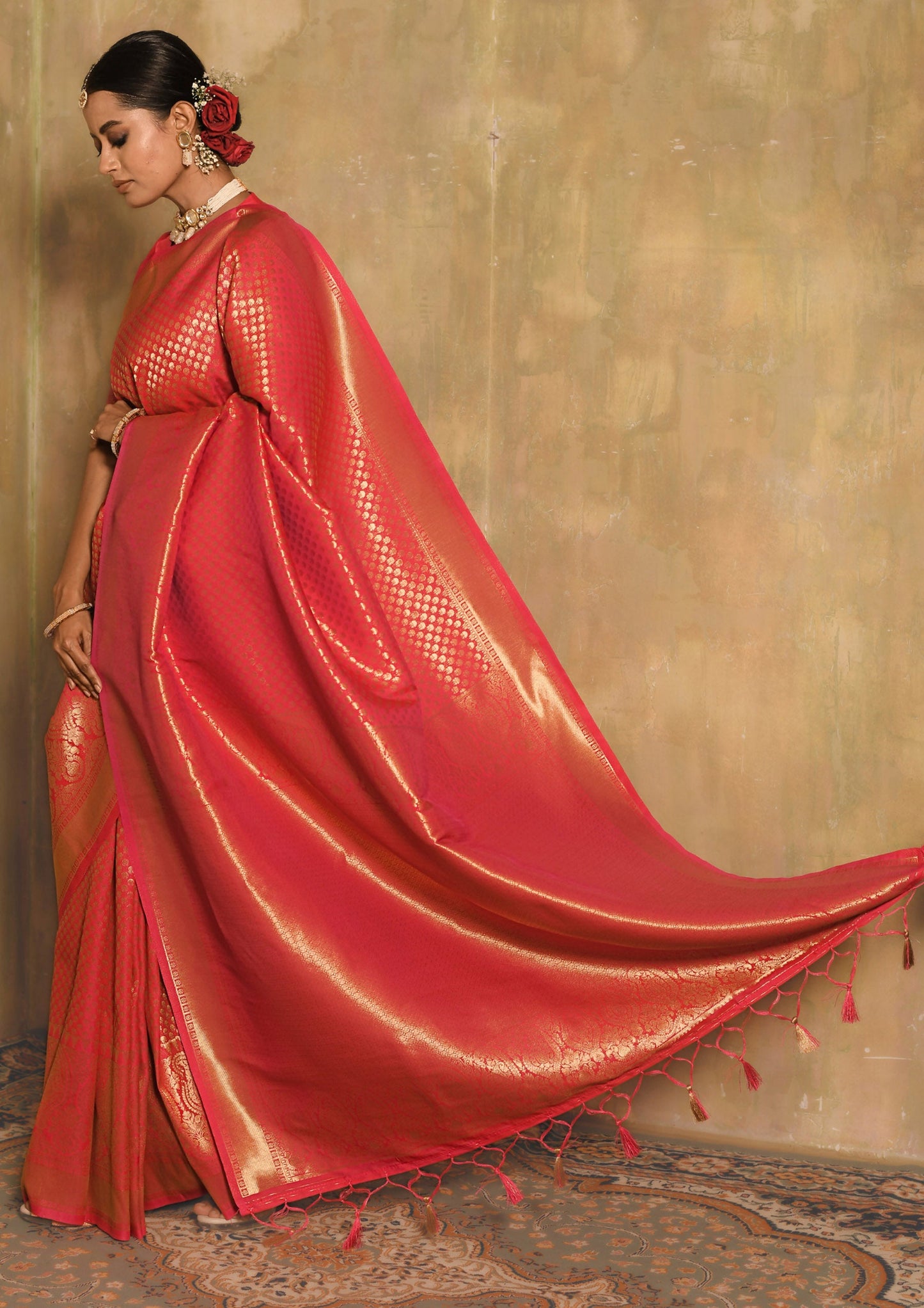 Roseleaf Banarasi Zari Saree