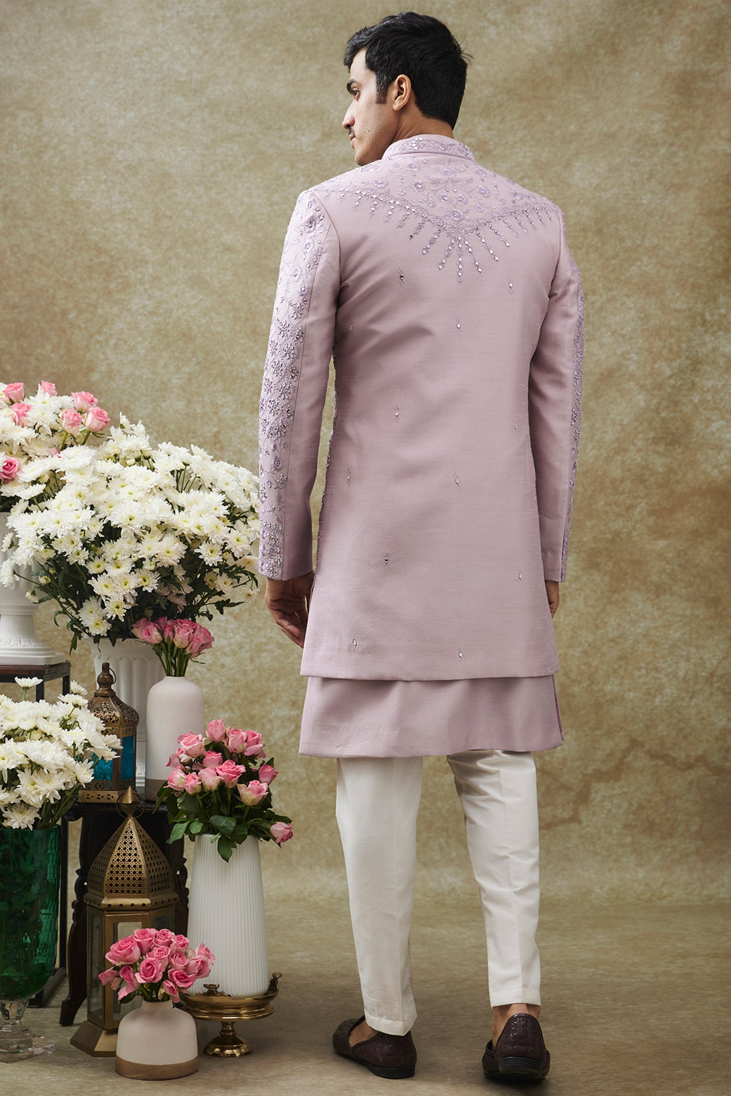 Orchid Purple Splendid Silk Indo Western Set