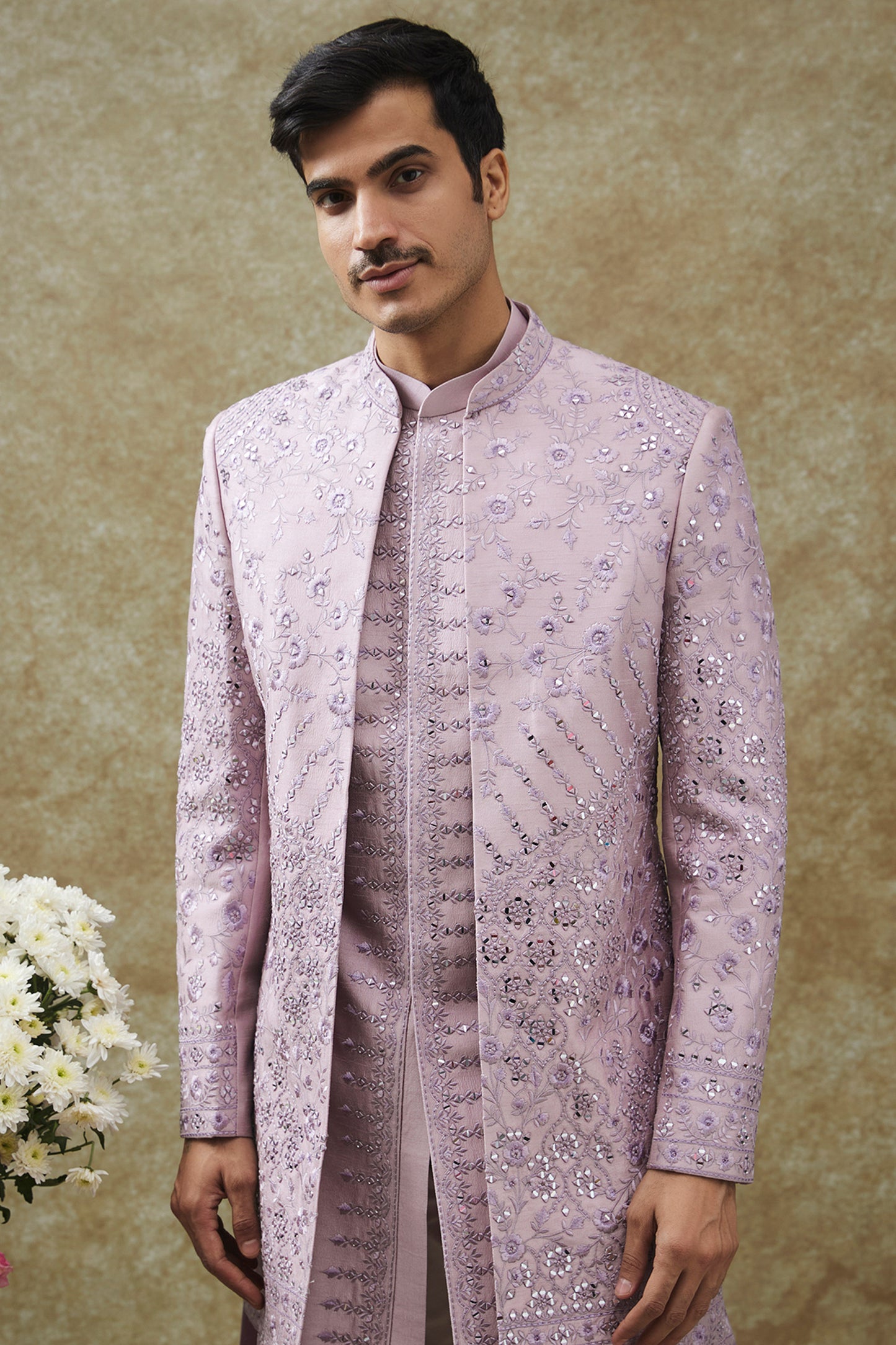 Orchid Purple Splendid Silk Indo Western Set