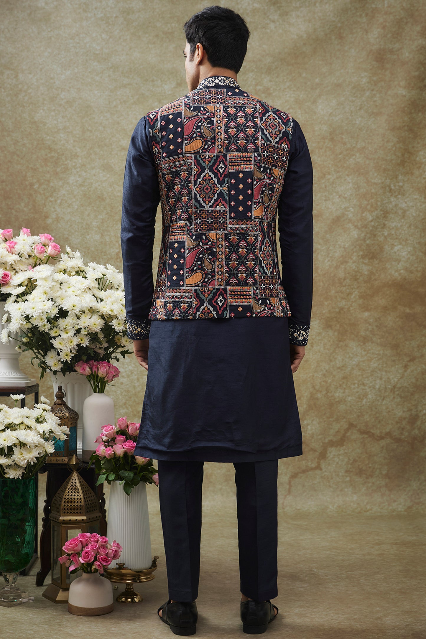 Blue Splendid Silk Koti Kurta set