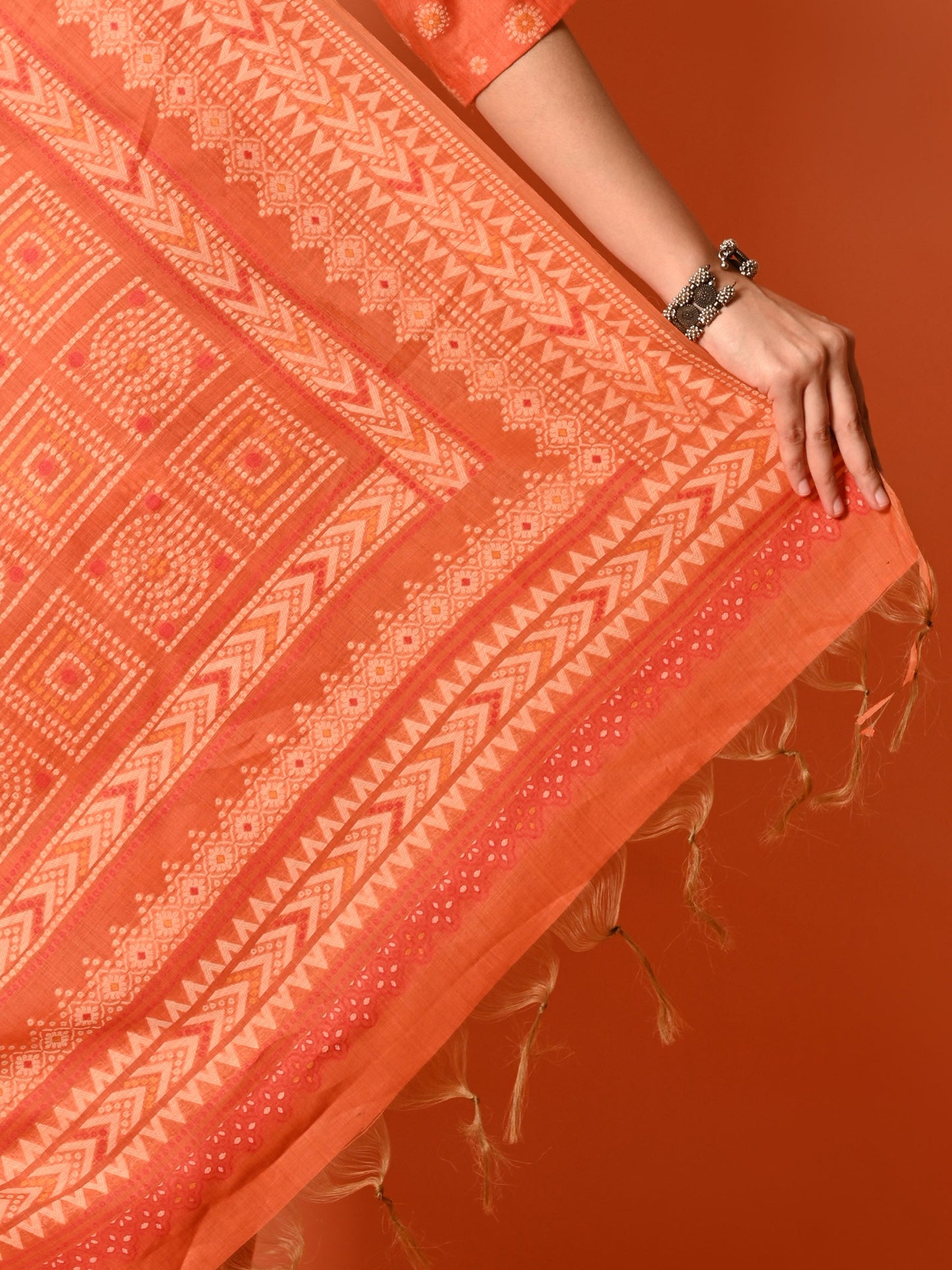 Orange Magic Cotton Saree