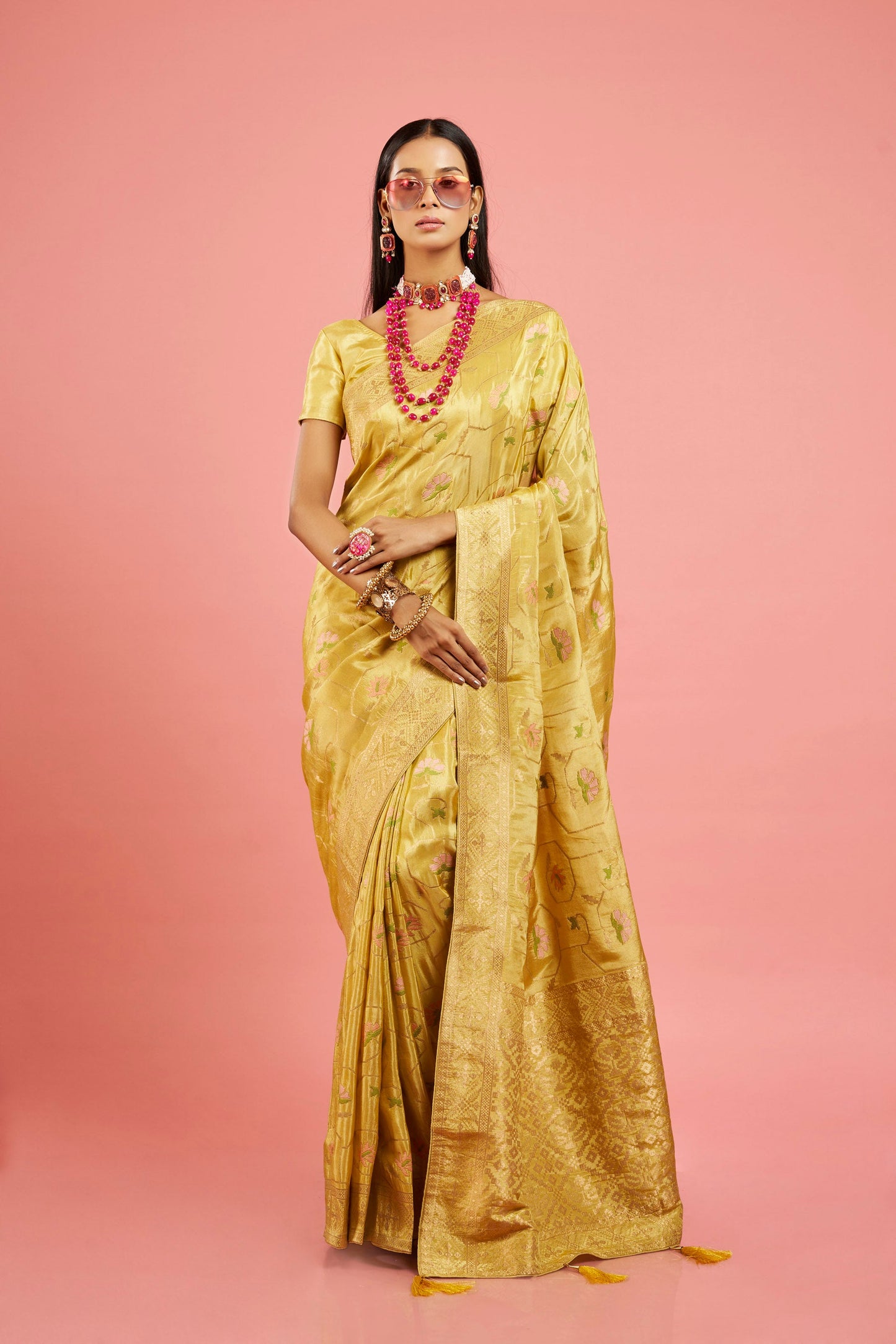 Sunshine Shimmer Banarasi Saree