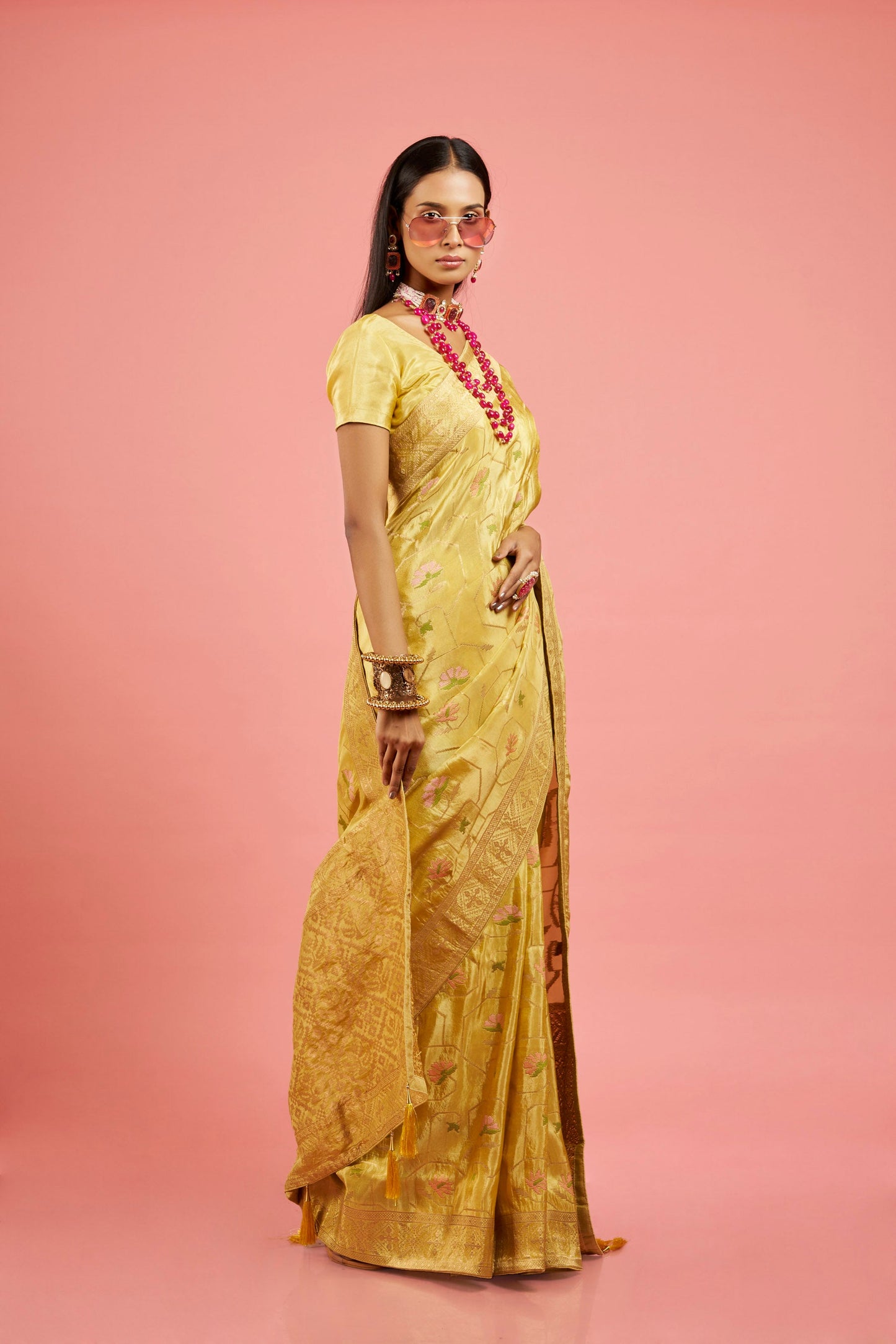 Sunshine Shimmer Banarasi Saree