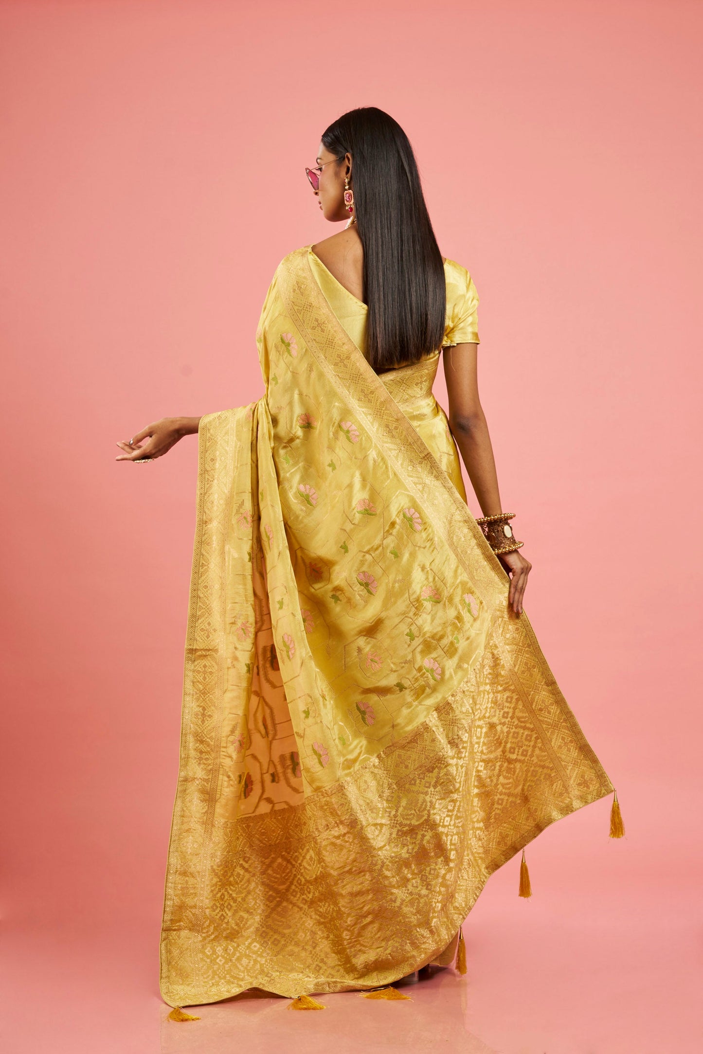 Sunshine Shimmer Banarasi Saree