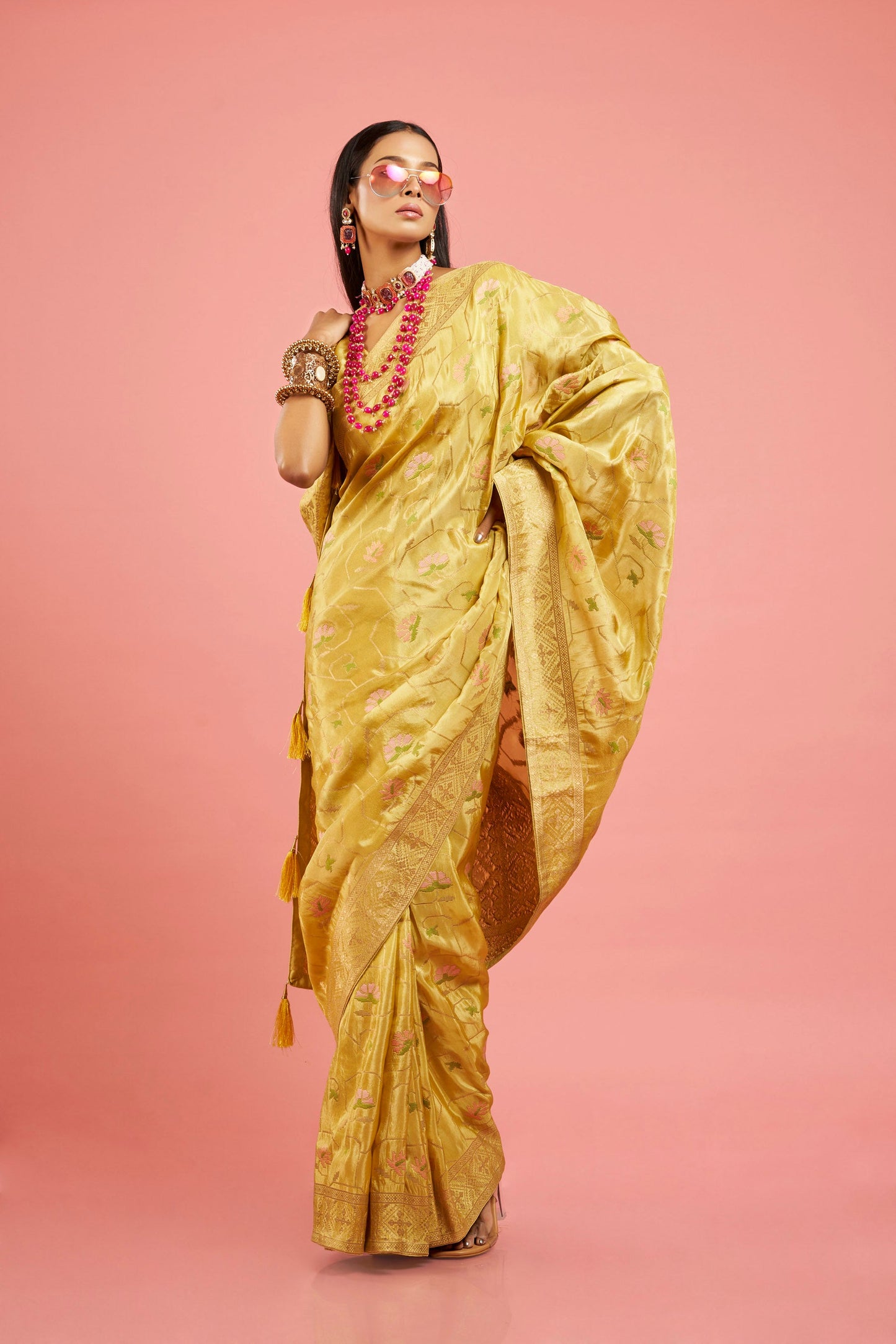 Sunshine Shimmer Banarasi Saree